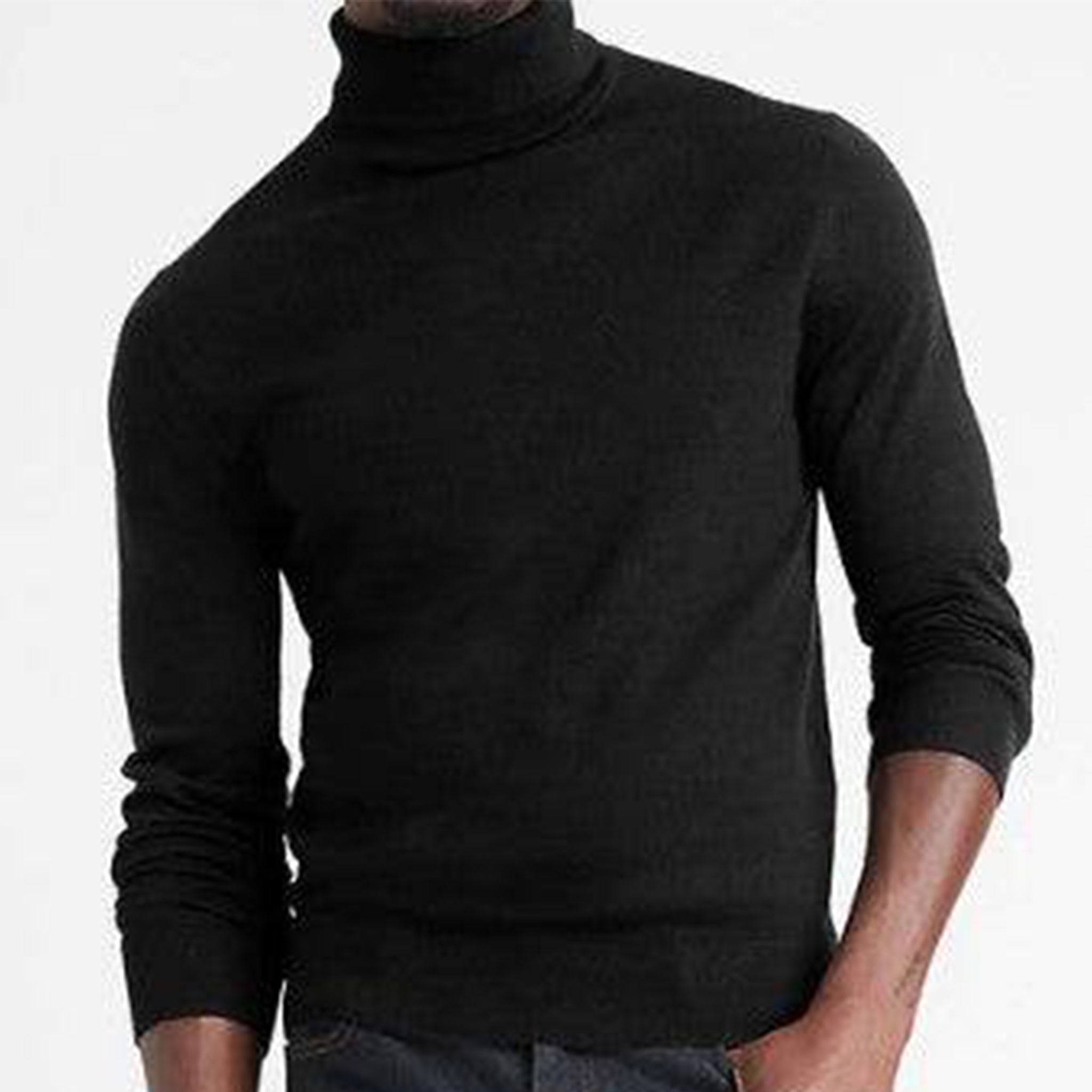 Men's Black Turtle Neck Sweater