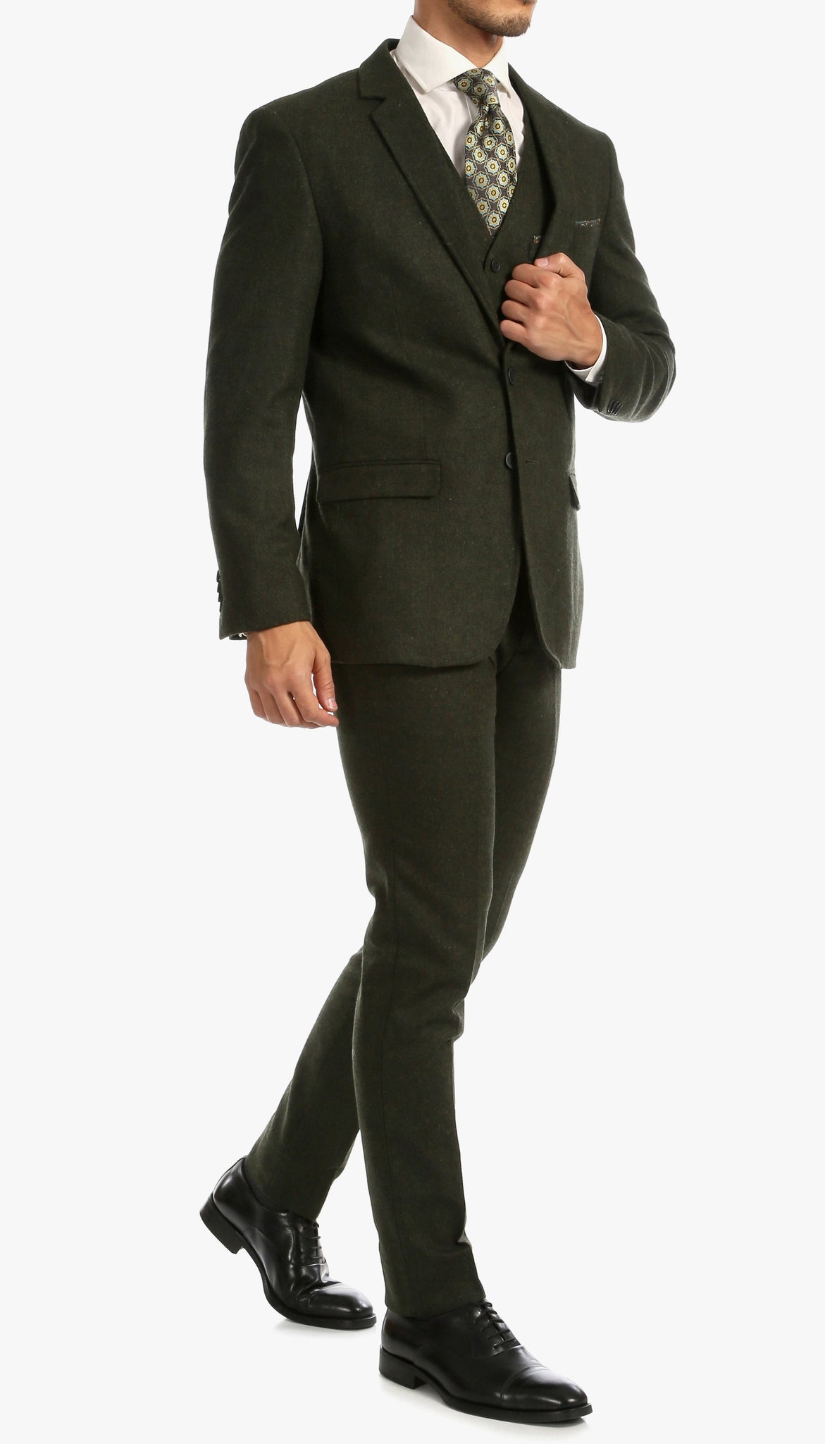 H. Green Slim Fit 3 Piece Tweed Suit