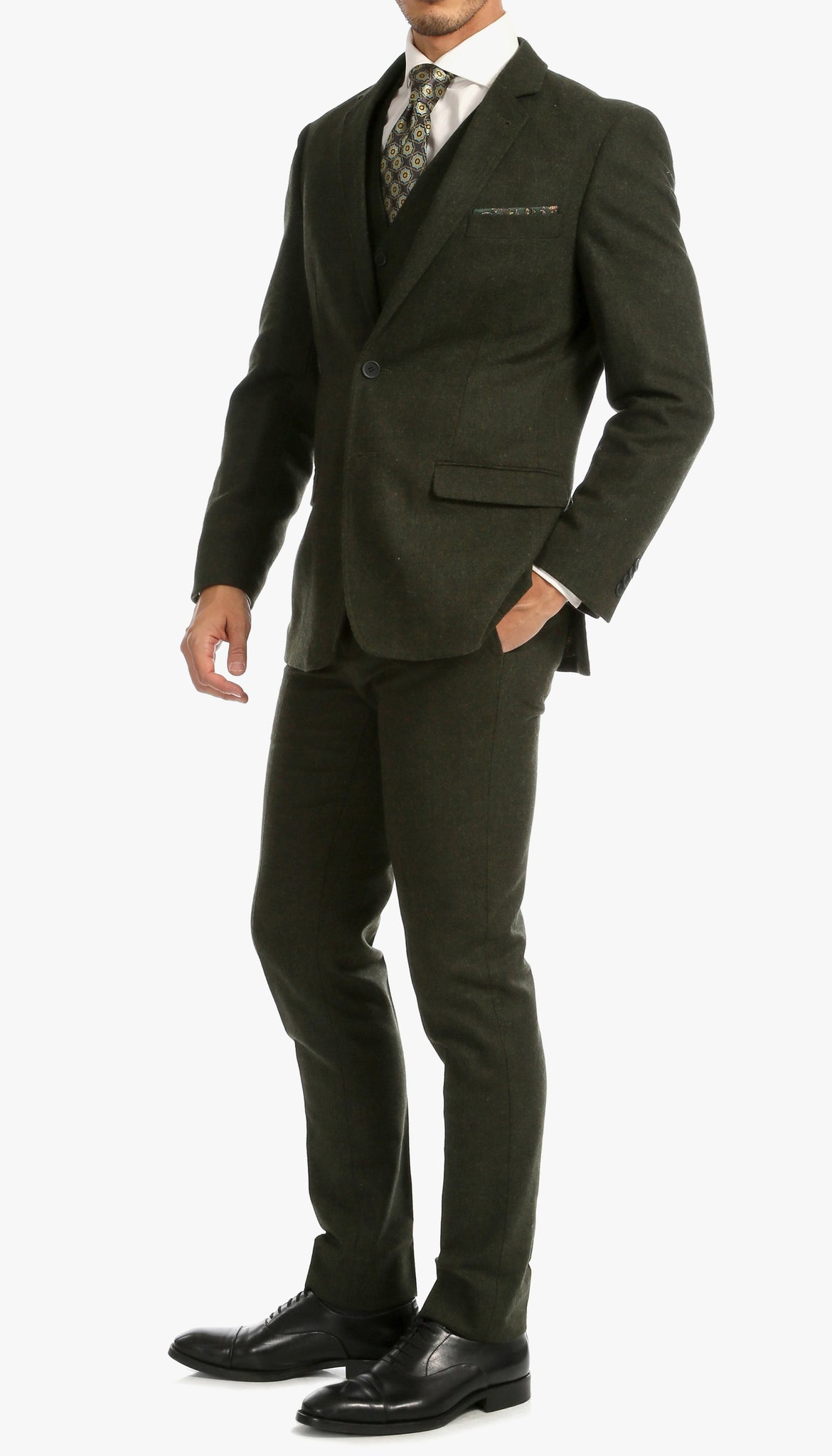 H. Green Slim Fit 3 Piece Tweed Suit