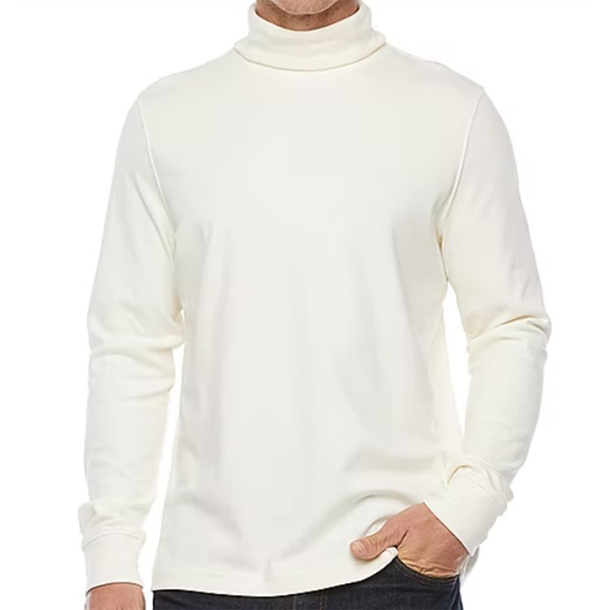 Men's Ivory Turtle Neck Sweater