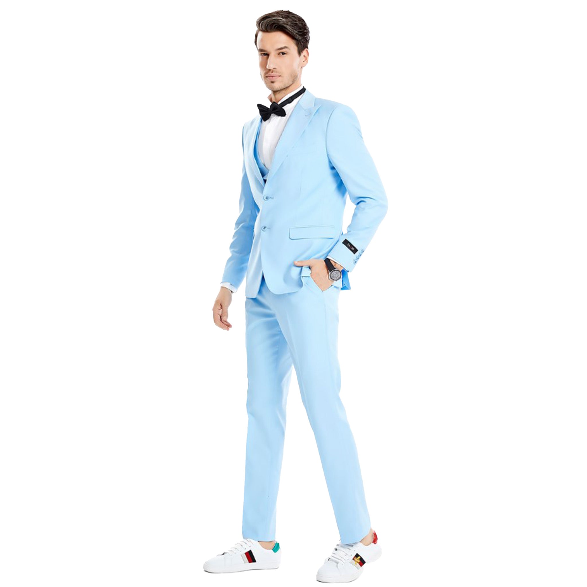 Skinny Fit Sky Blue 3pc Suit