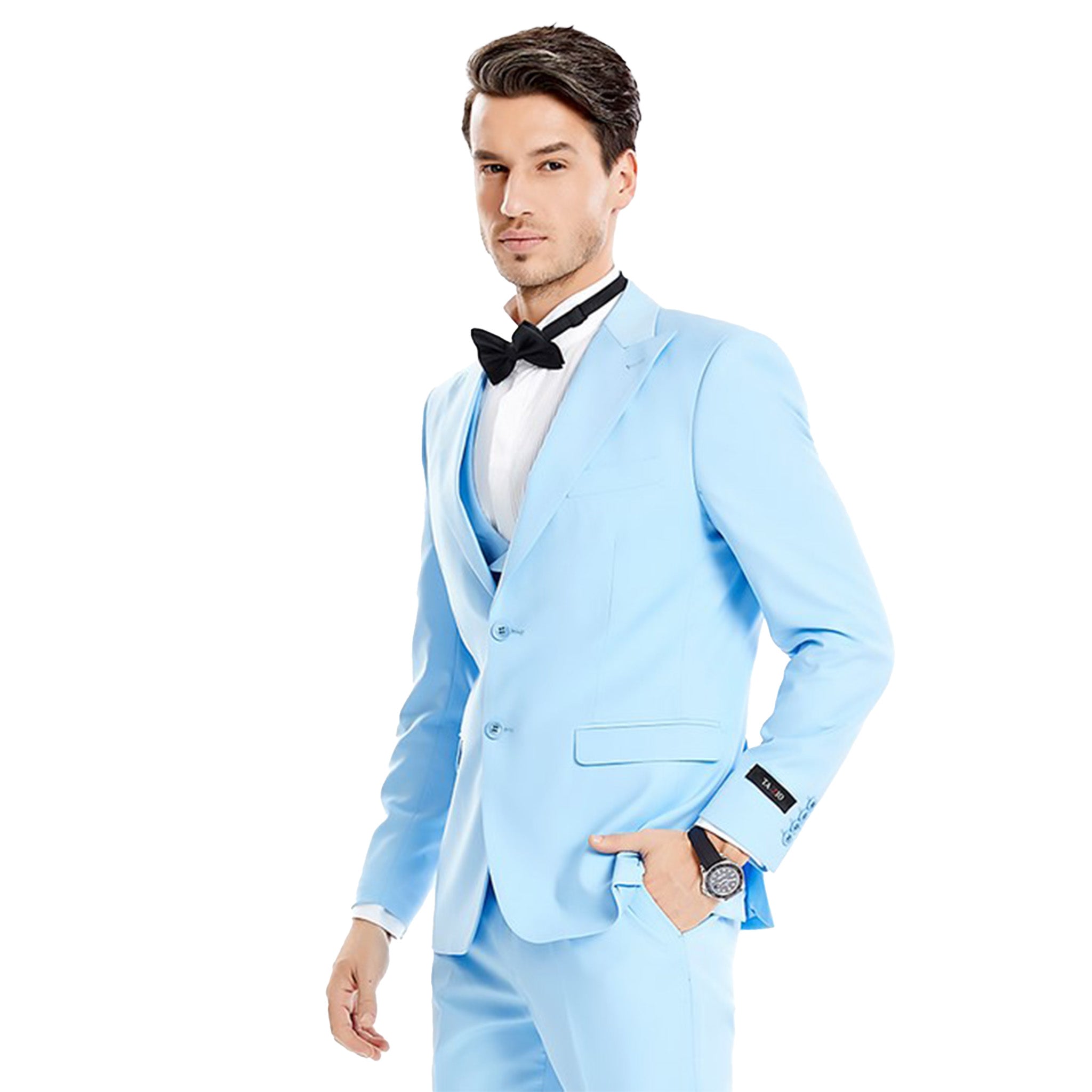 Skinny Fit Sky Blue 3pc Suit | D&K SUIT DISCOUNTERS