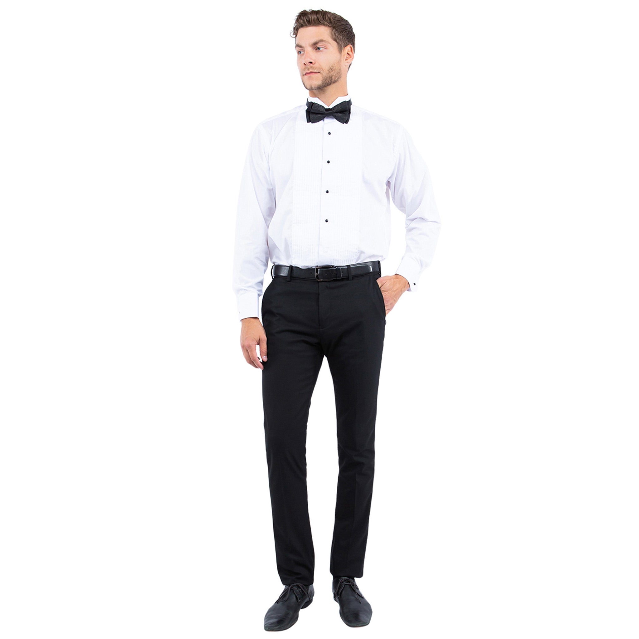 Men's Black Modern Fit Tuxedo Pants