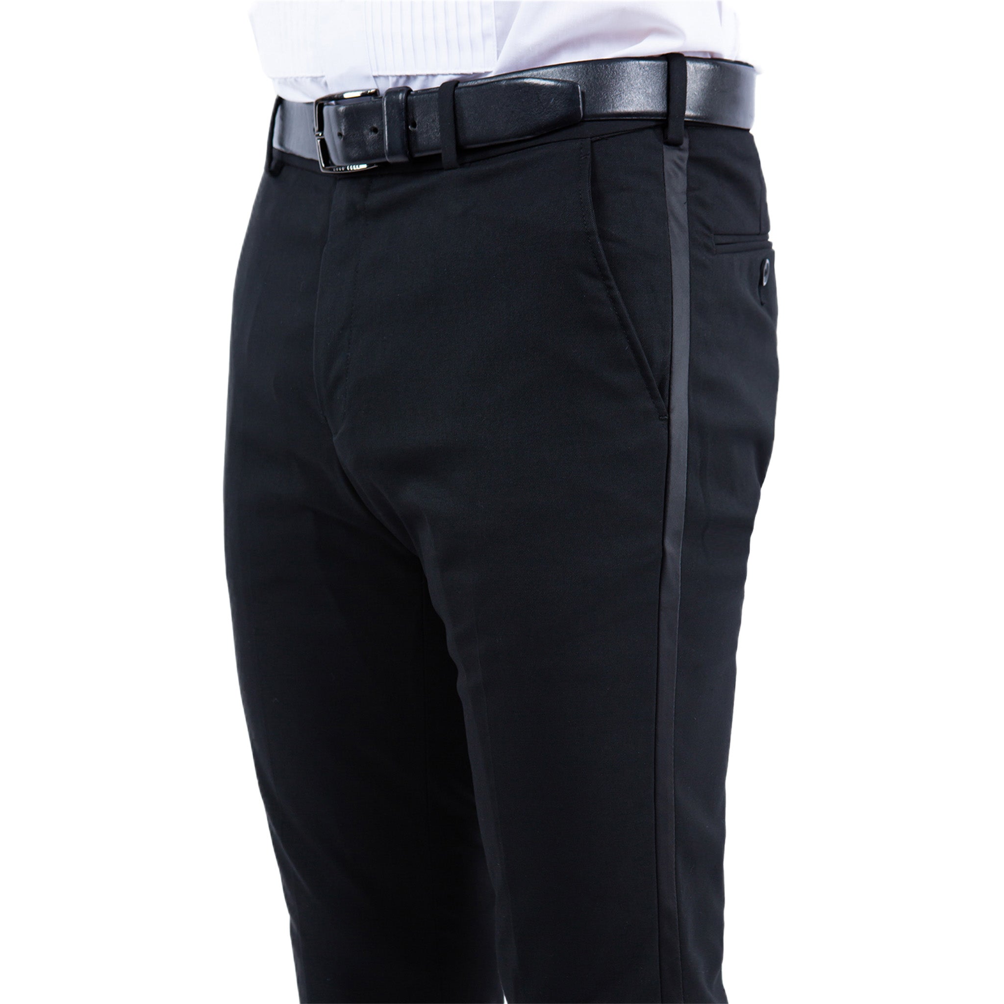 Men's Black Modern Fit Tuxedo Pants