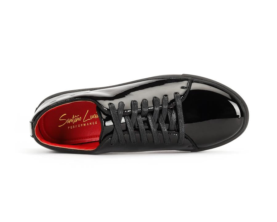 Modern Elegance: Black Patent Formal Sneaker Modern Elegance: Black Patent Formal Sneaker