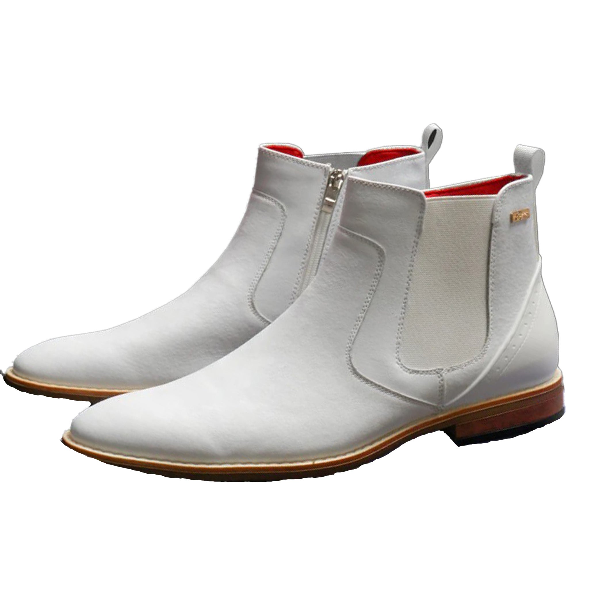 White Leather Chelsea Boot