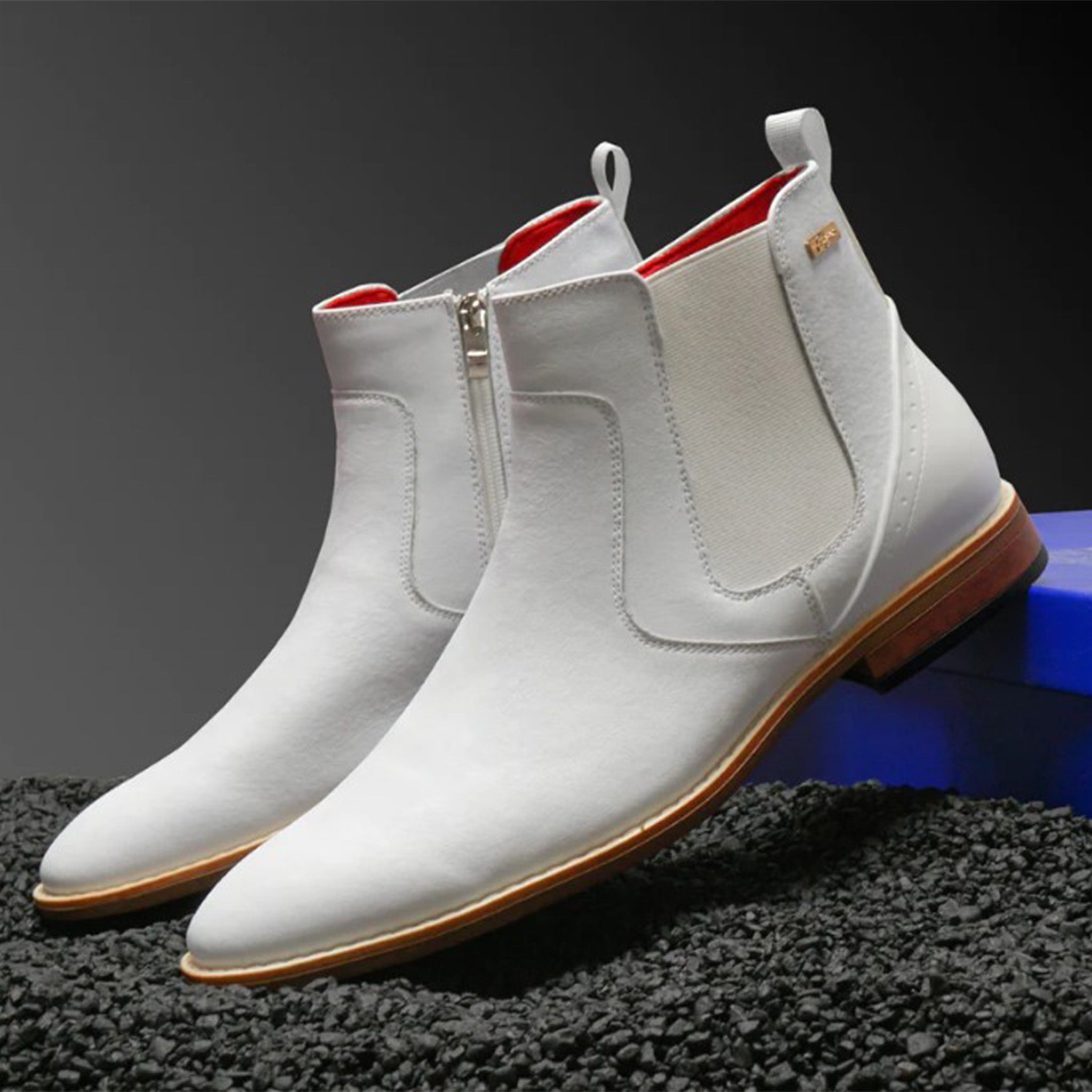 White Leather Chelsea Boot