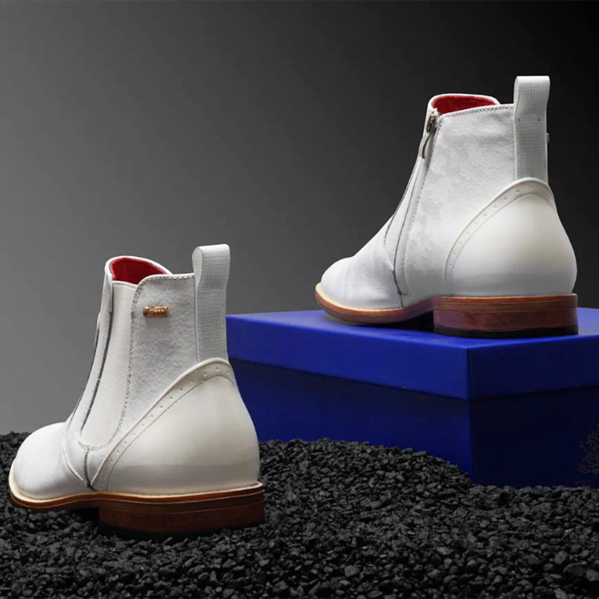 White Leather Chelsea Boot