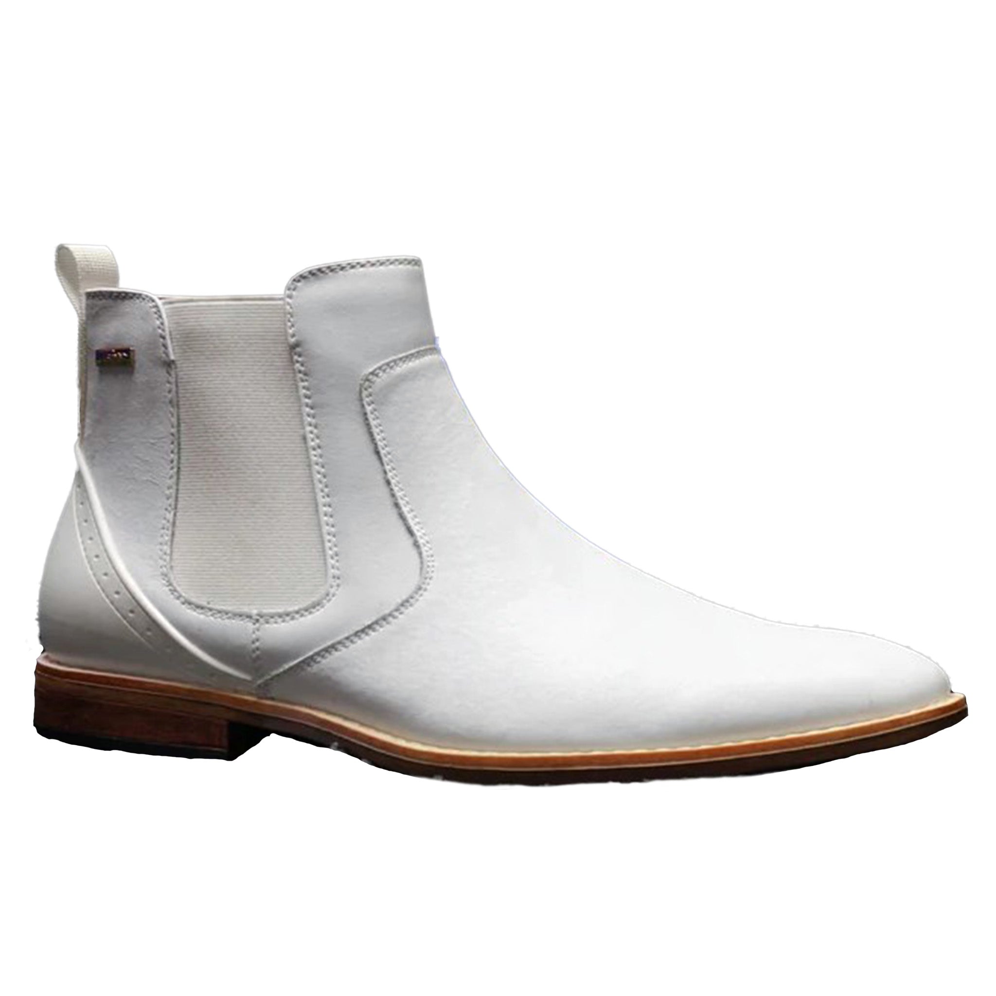 White Leather Chelsea Boot