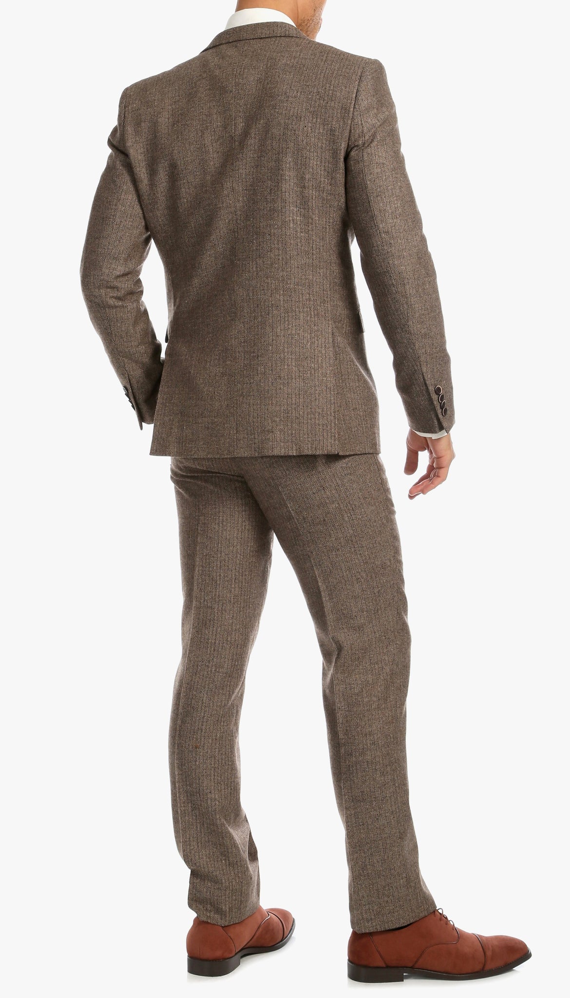 York Brown 3 Piece Tweed Suit