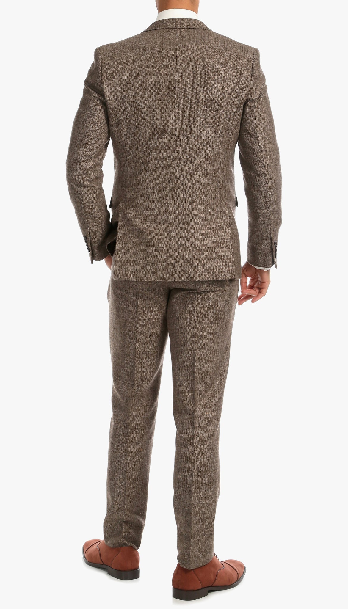 York Brown 3 Piece Tweed Suit