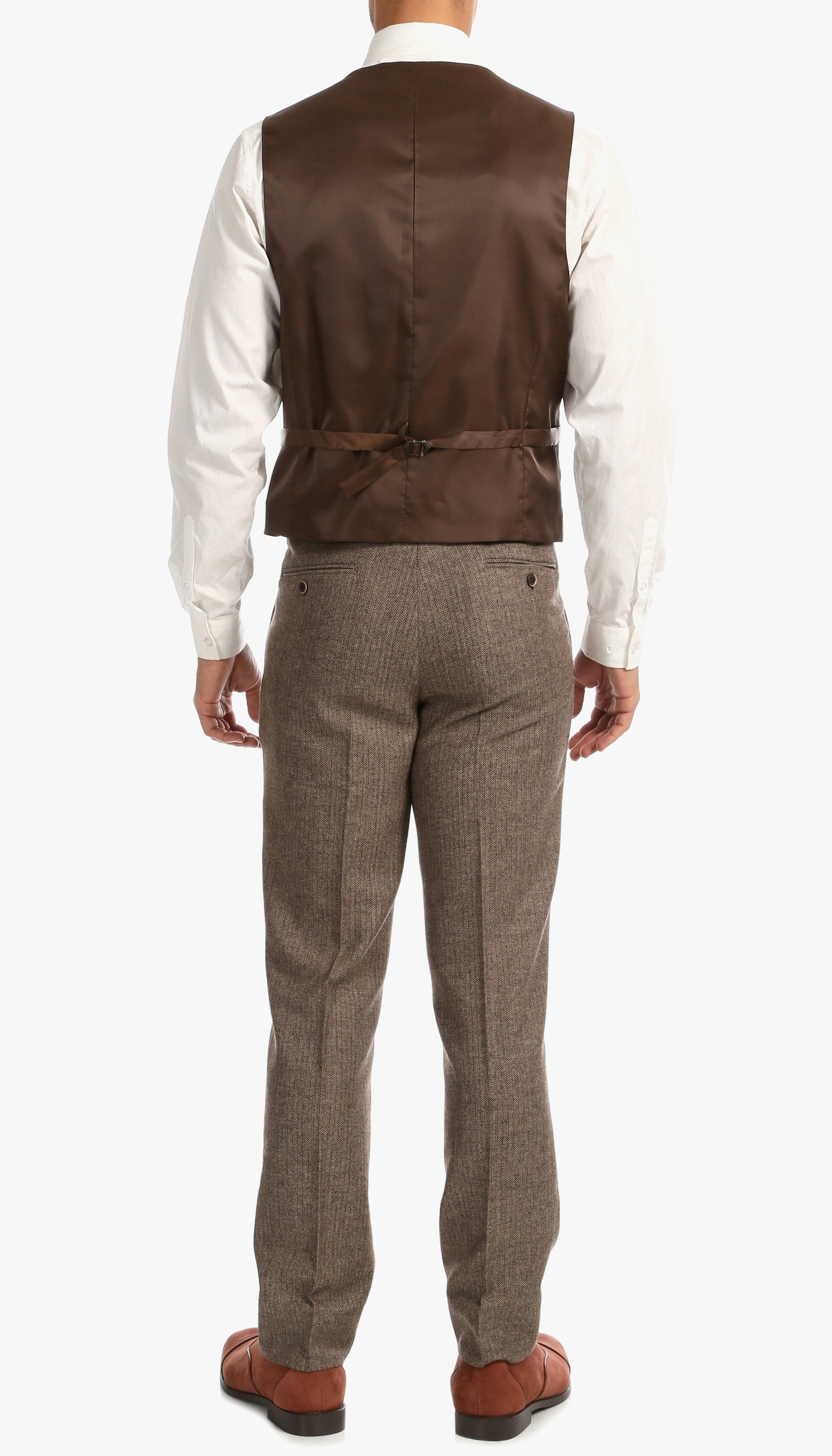 York Brown 3-Piece Herringbone Suit | Elevate Your Style with