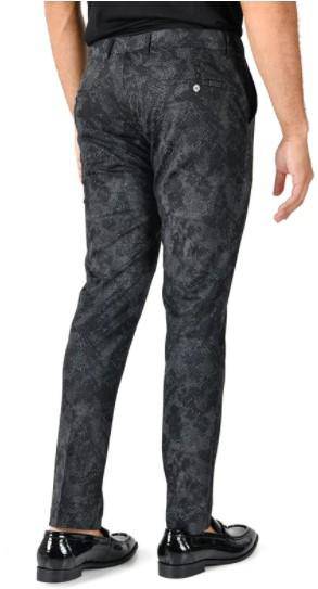 Black Snake Print Slim Fit Pants