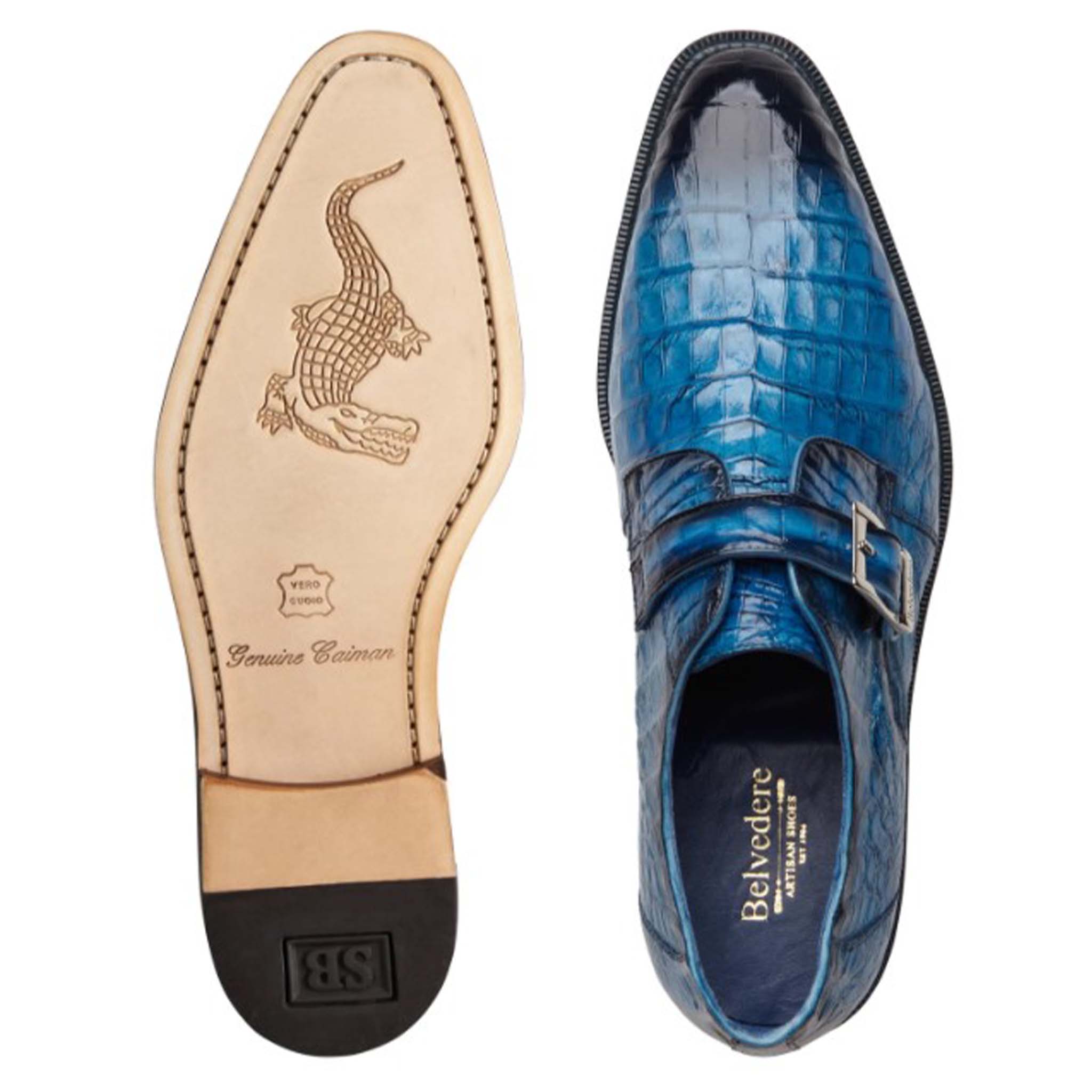 Belvedere Ocean Blue Caimen Shoes | Elevate Your Style with  display picture 3