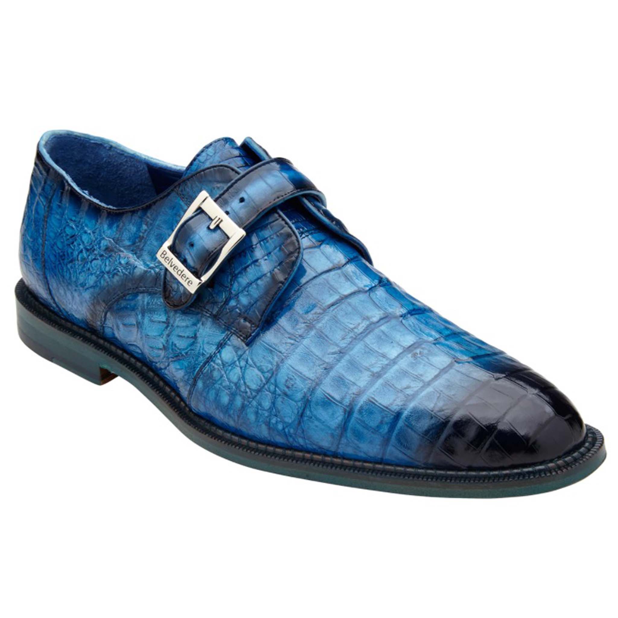 Belvedere Genuine Caiman Shoes | D&K SUIT DISCOUNTERS