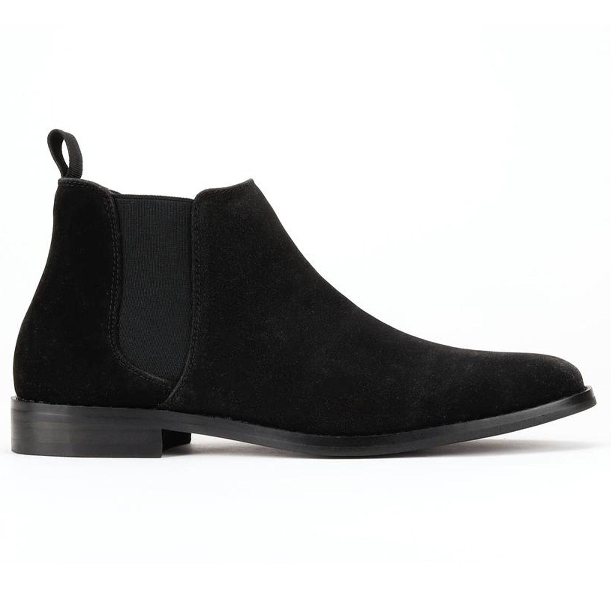 Men's Black Suede Chelsea Boot | D&K SUIT DISCOUNTERS