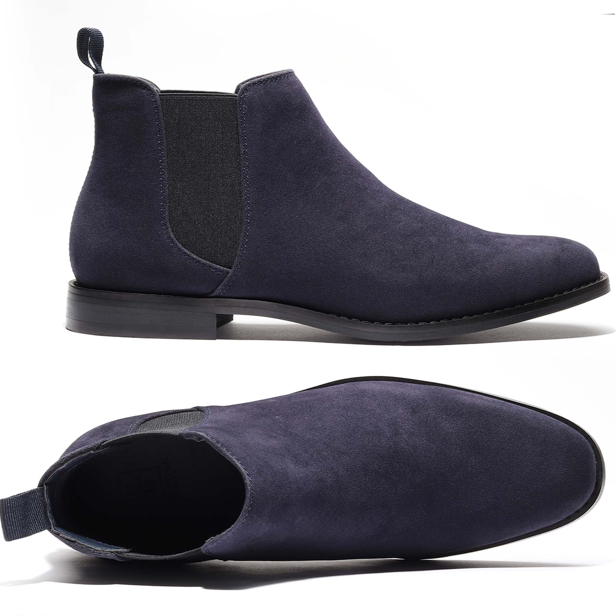 Men's Navy Suede Chelsea Boot