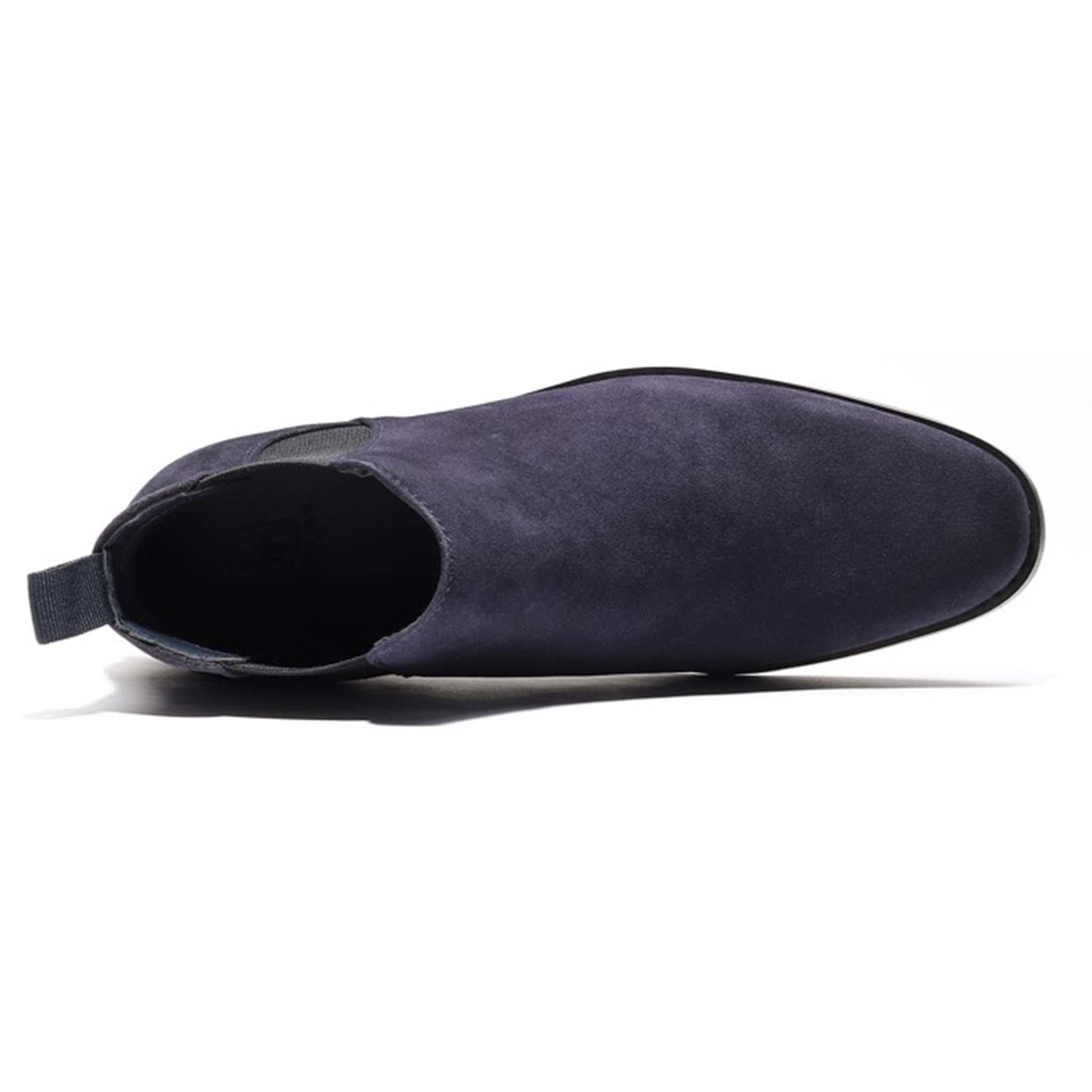 mens navy blue dress boots Navy Men's Suede Chelsea Boot
