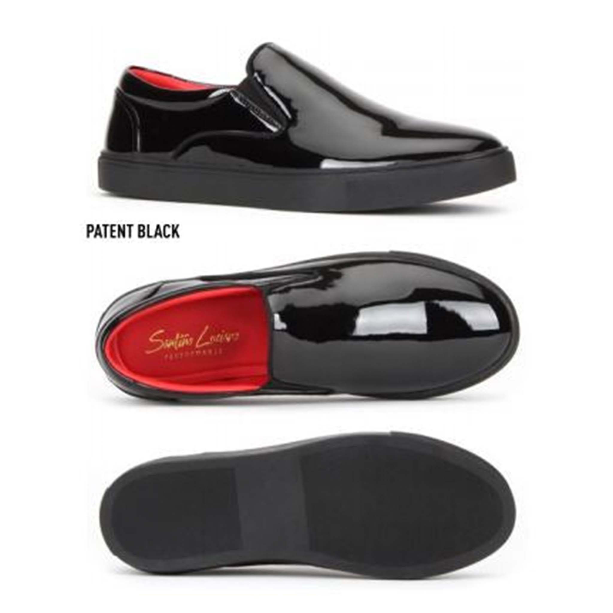 Black Patent Slip On Sneaker