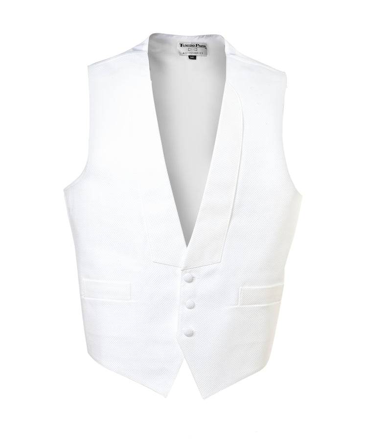 Full Back White Pique Vest