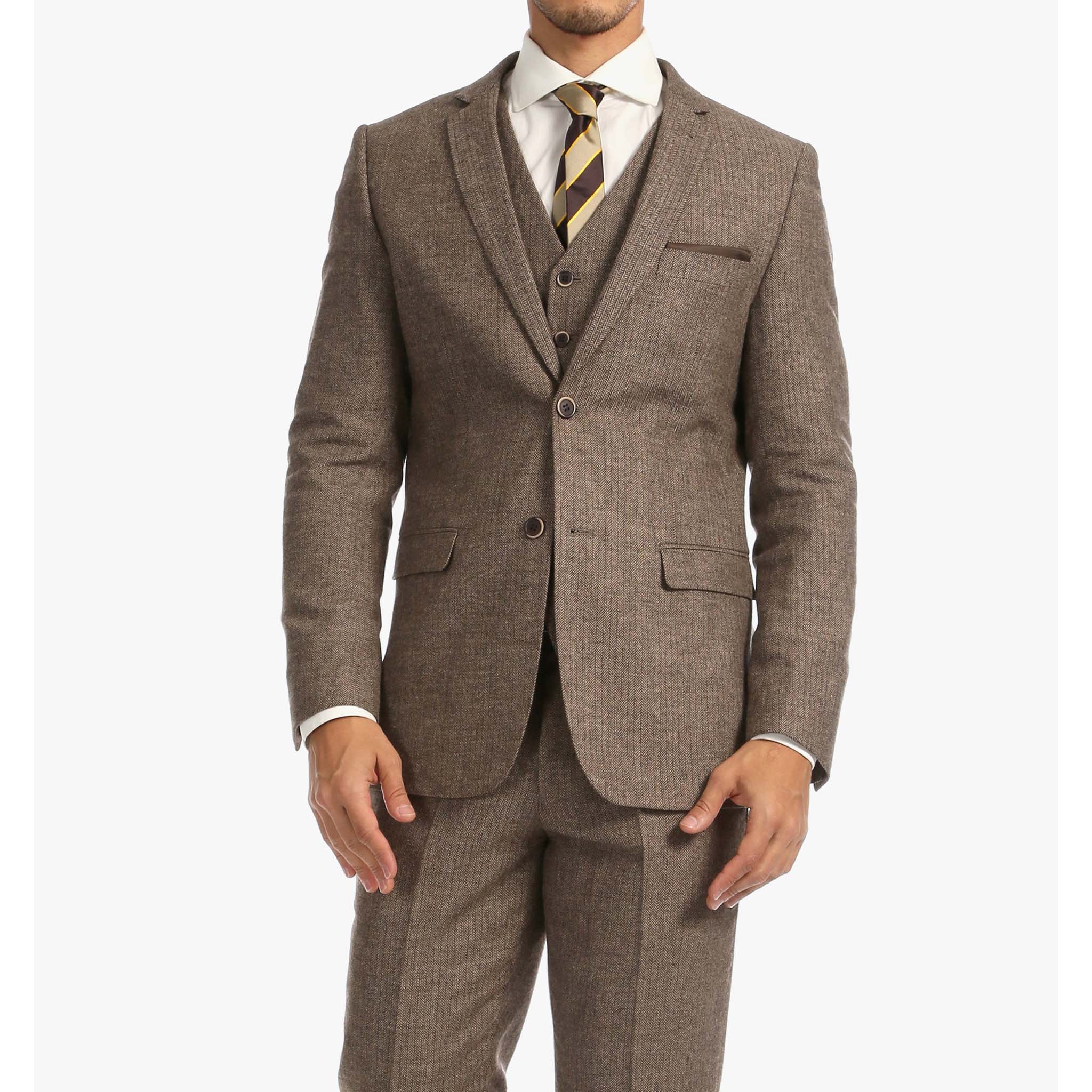 Brown 3 Piece Tweed Suit