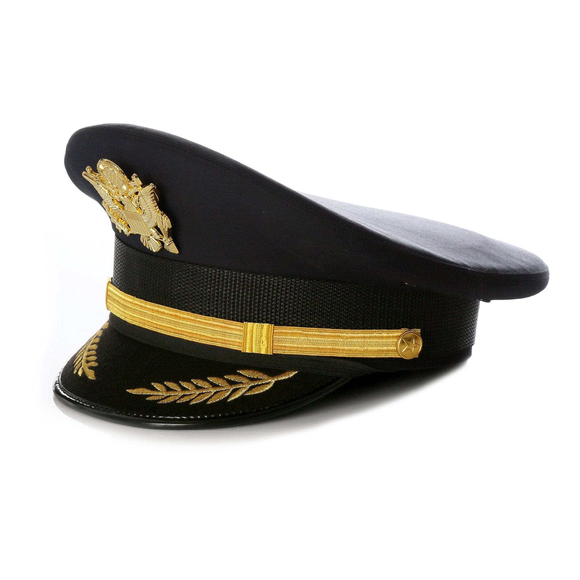 Black Military Cadet Captain Sailor Hat