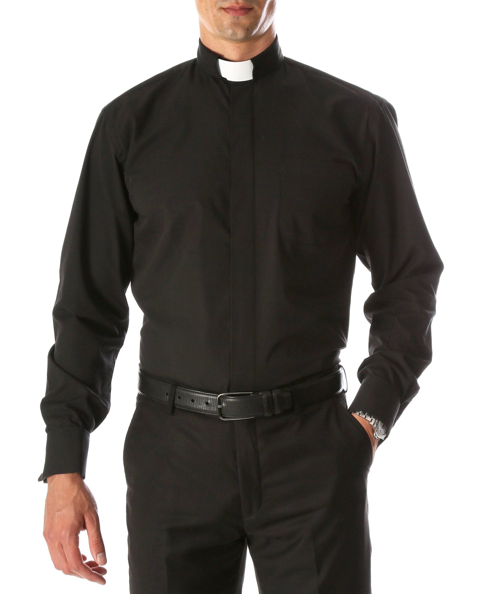 Men's Black Clergy Shirt