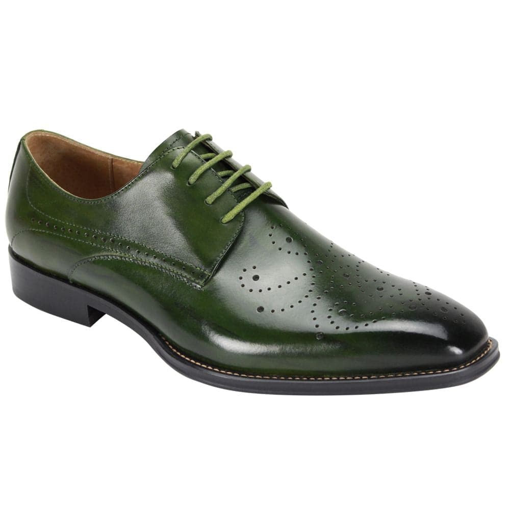 Giovanni Green Leather Oxford Shoe | D&K SUIT DISCOUNTERS