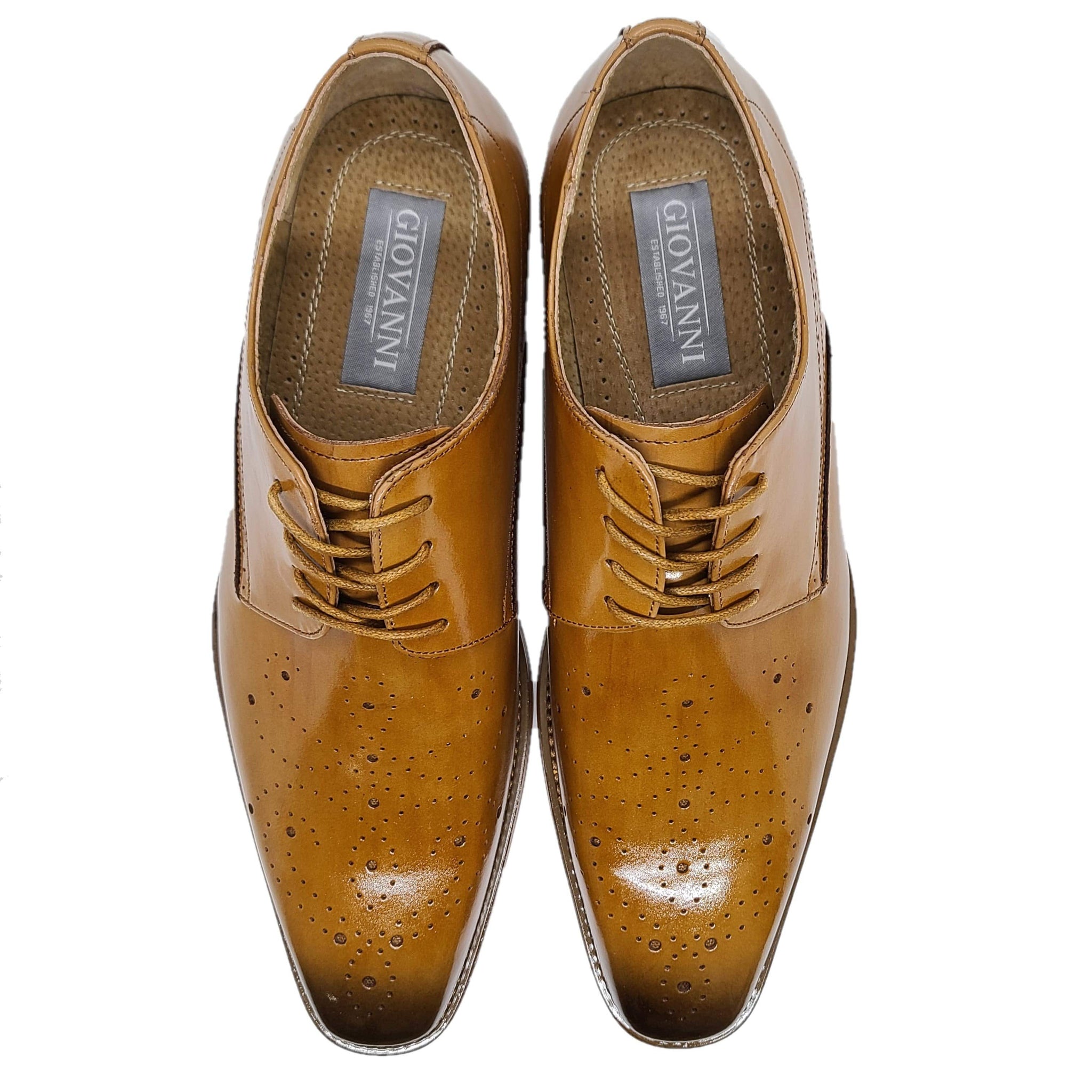 Giovanni Tan Leather Oxford Shoe