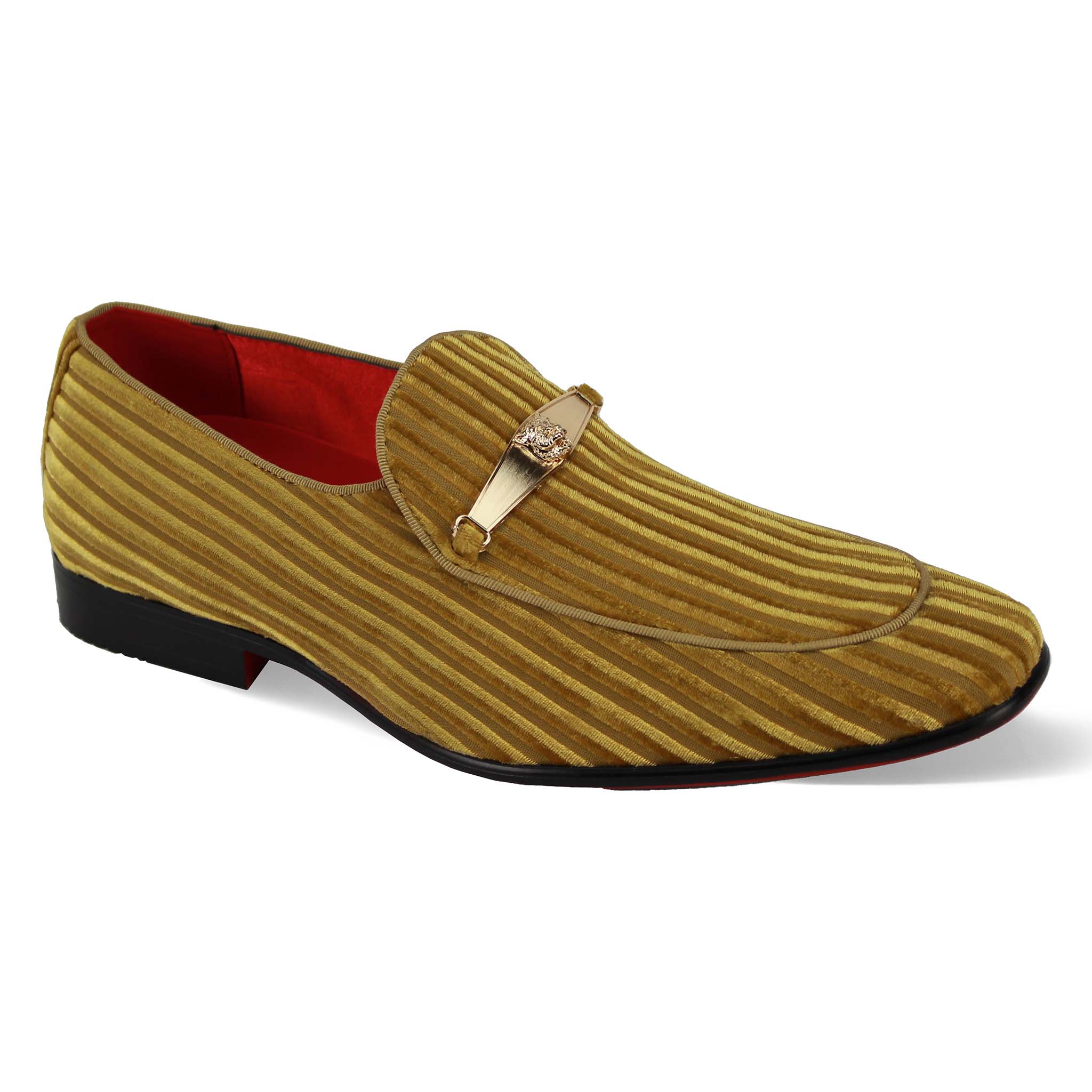 Gold Velvet Fashion Loafers for Men
