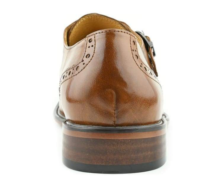 Cognac Triple Monk Strap Dress Shoes