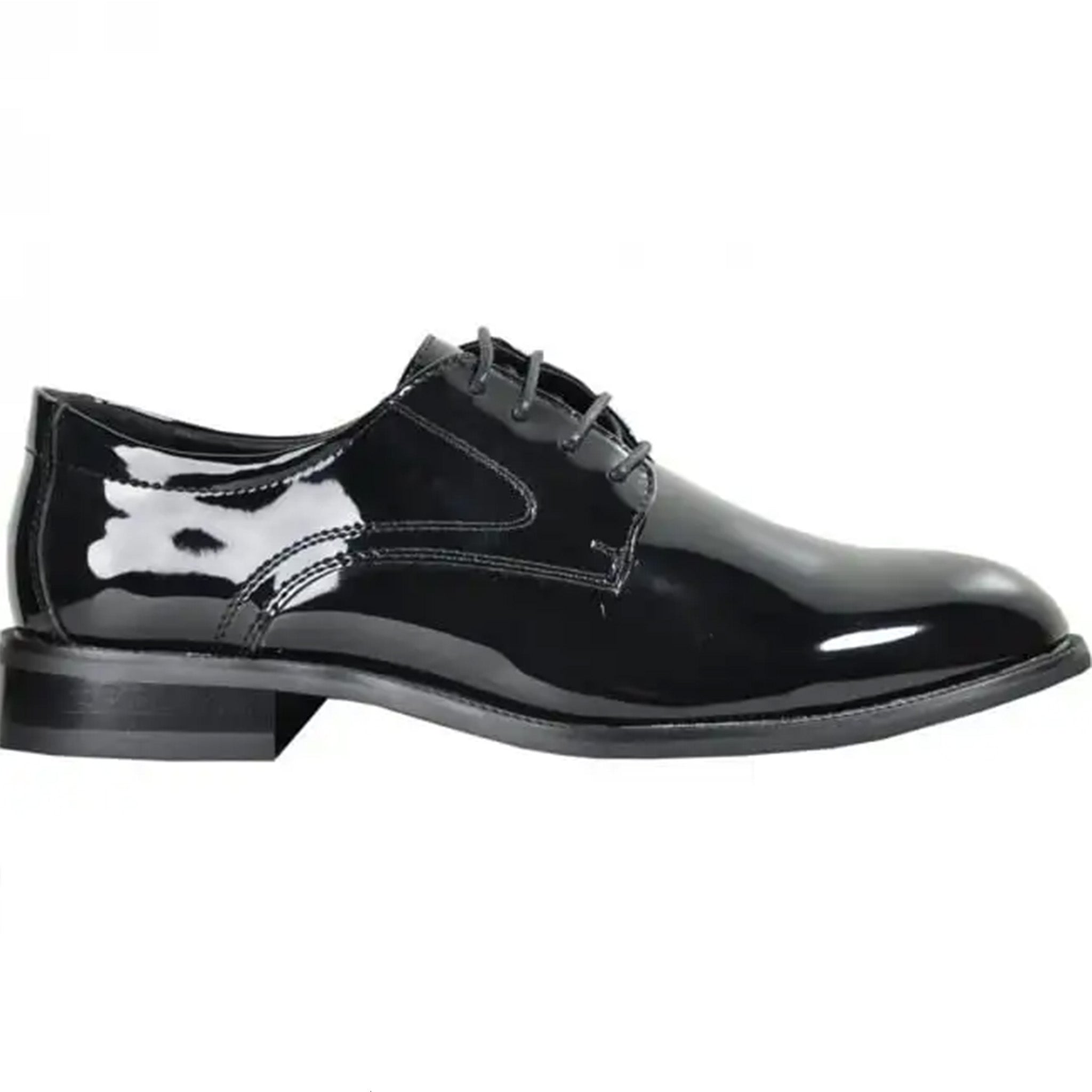 Black Patent Lace Up Tuxedo Shoe
