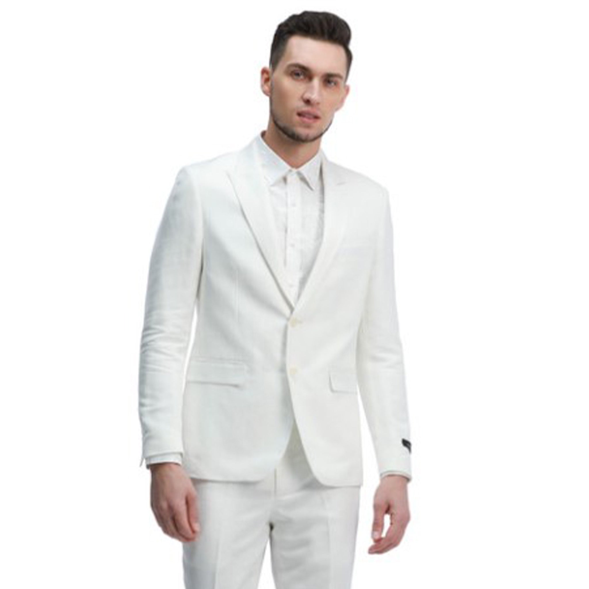 Effortless Elegance: Embrace Style with Our Skinny Fit White Linen Suit | DNK Mobile USA Regular / 38 Effortless Elegance: Embrace Style with Our Skinny Fit White Linen Suit | DNK Mobile USA Regular / 38