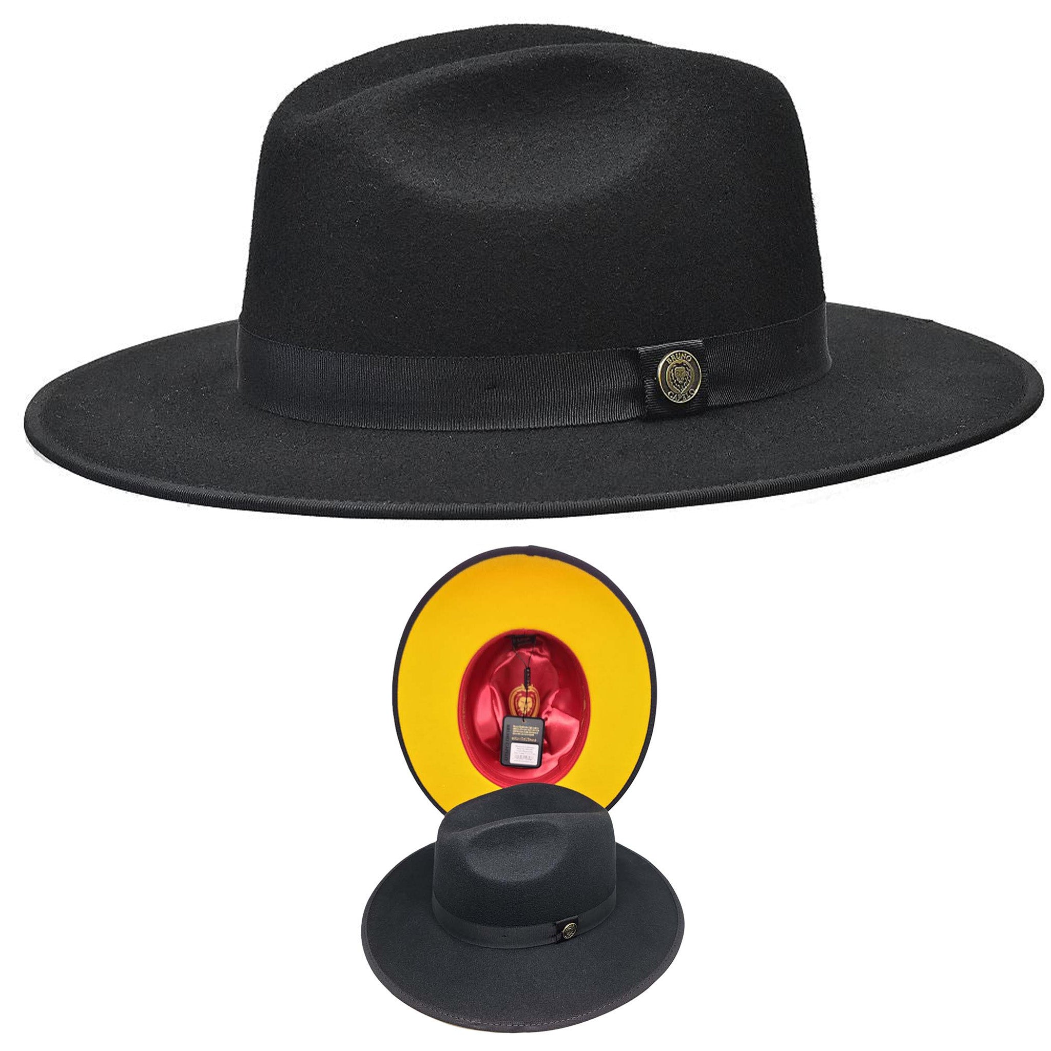 Black/Gold Contrast Bottom Hat