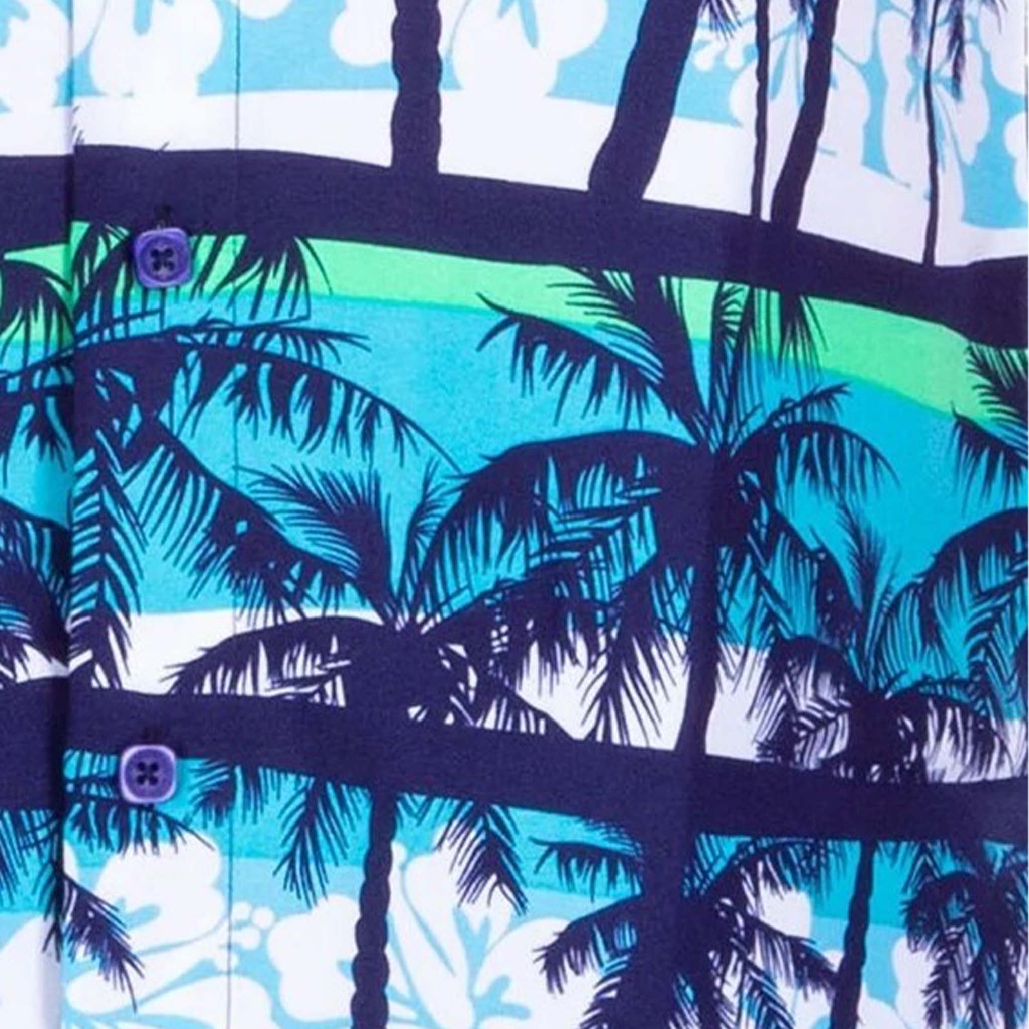 Turquoise Tropical Print Short Set