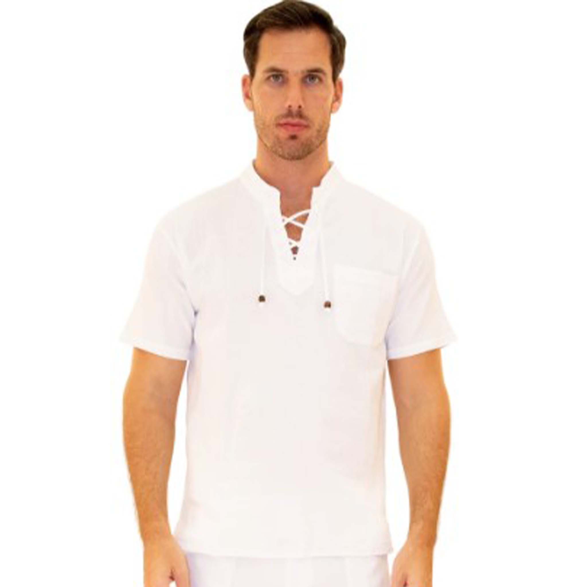 White Drawstring S.S. Shirt