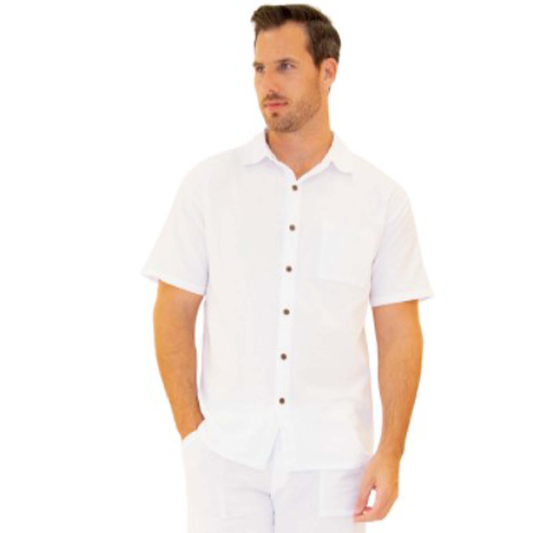 dress men tuxedo shirt white short sleeve White Tuxedo Shirt Gabucci main image 1