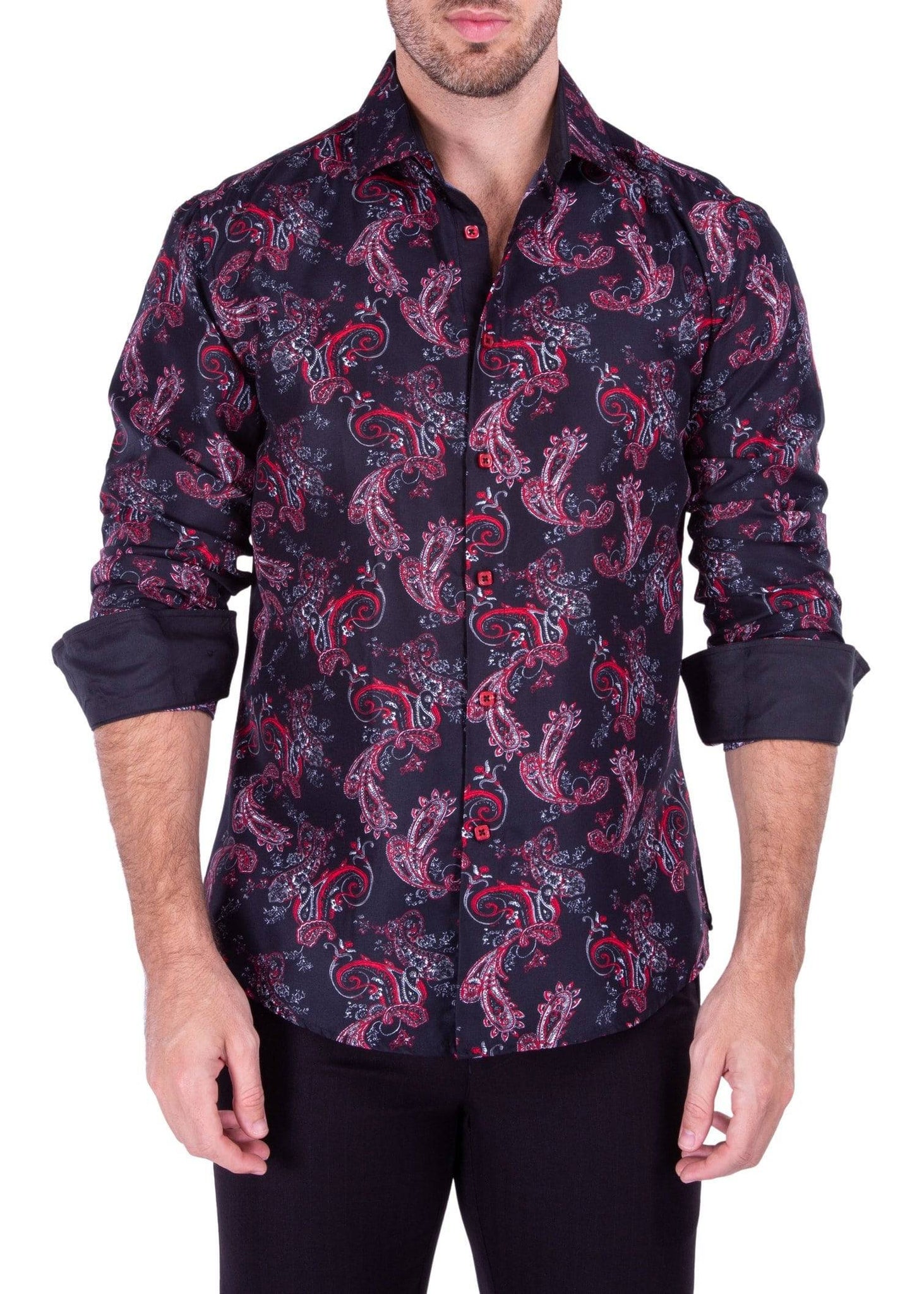 overdraw kombination Rang Stylish Black Paisley Print Men's Shirt - Shop Online at DnK Mobile | D&K  SUIT DISCOUNTERS