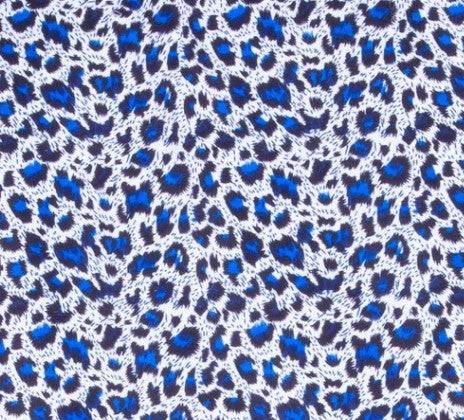 Side view of Blue Leopard Print Men's Fashion Shirt showing classic fit