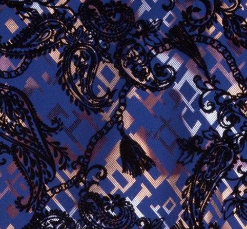 Blue Men's Foil Print Fashion Shirt