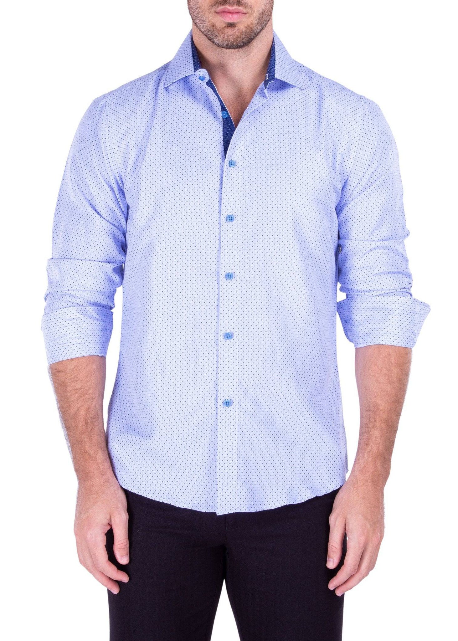 Light Blue Patterned Men's Shirt
