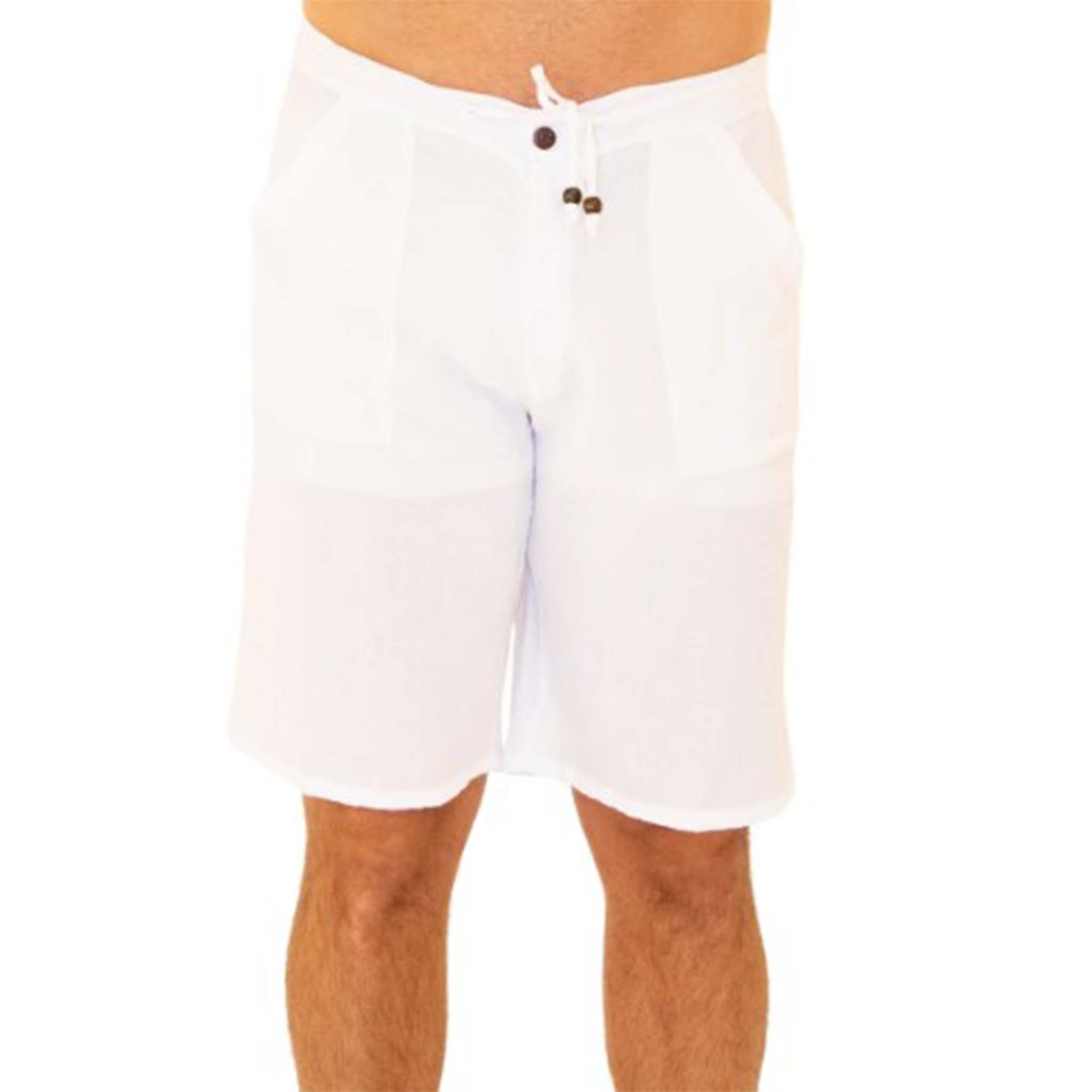 White Resort Wear Shorts - Lightweight, comfortable and stylish men's vacation clothing perfect for resort and beach settings.