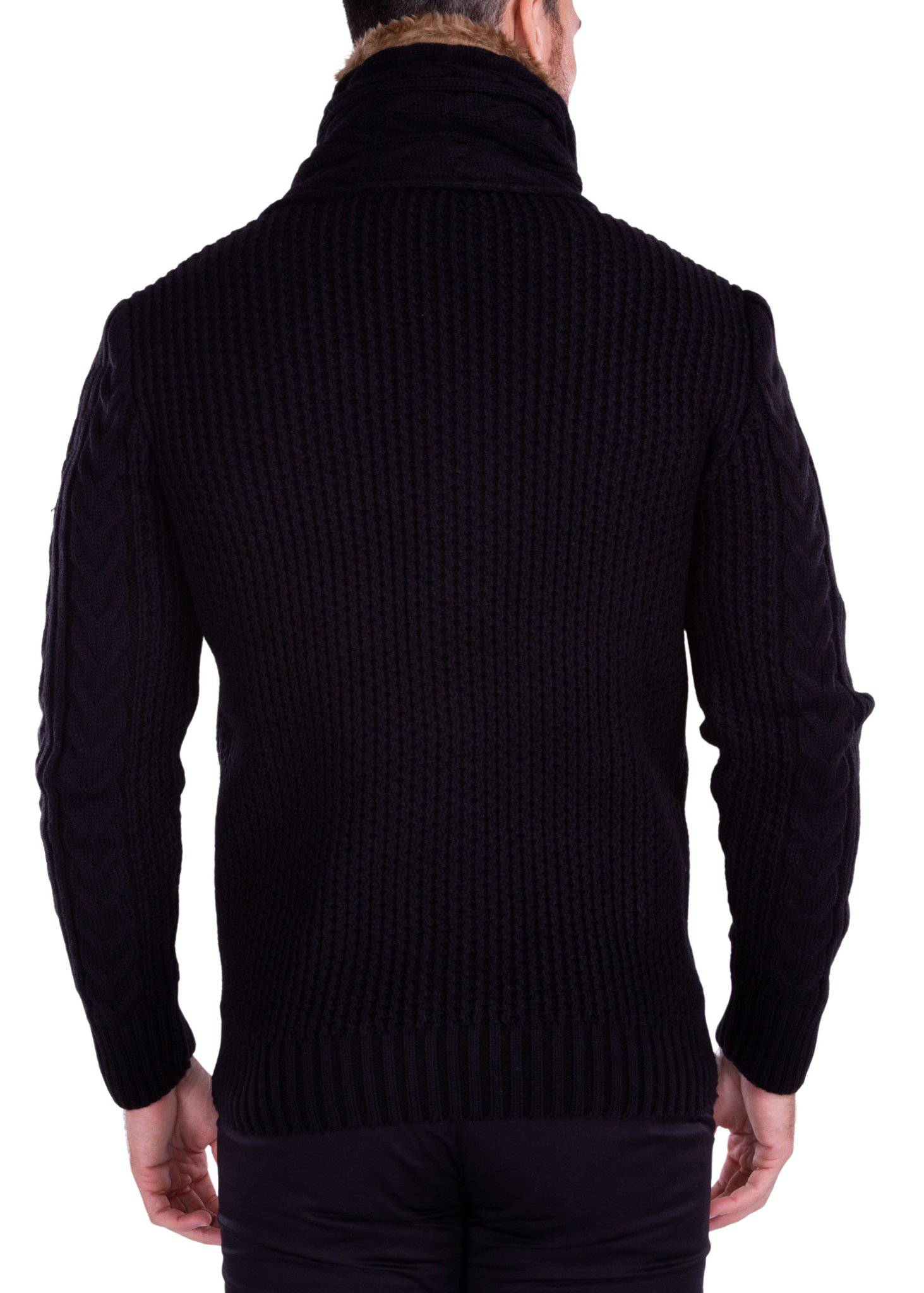 Black Cowl Neck Men's Sweater