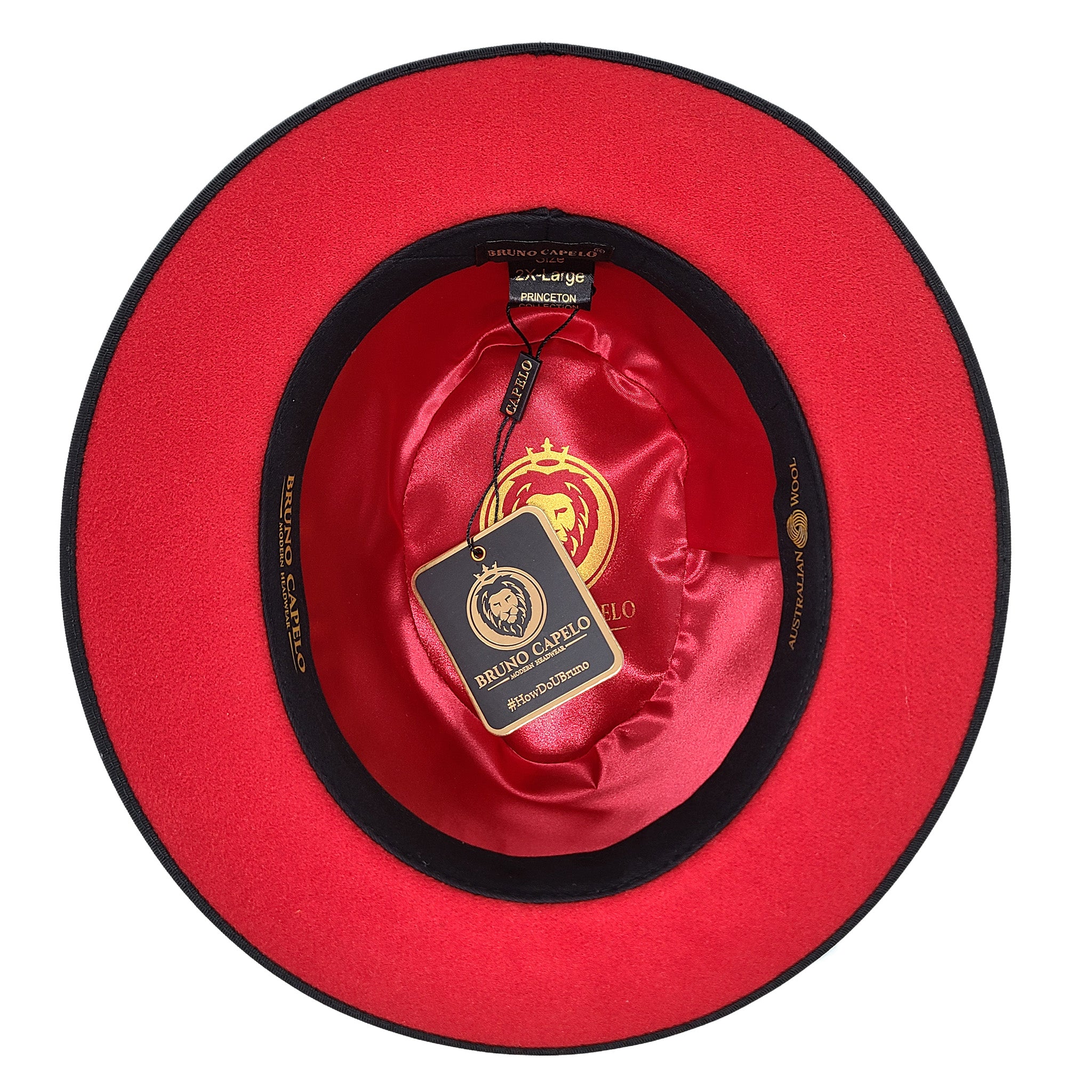 Red Bottom Black Wool Fedora D&K SUIT DISCOUNTERS