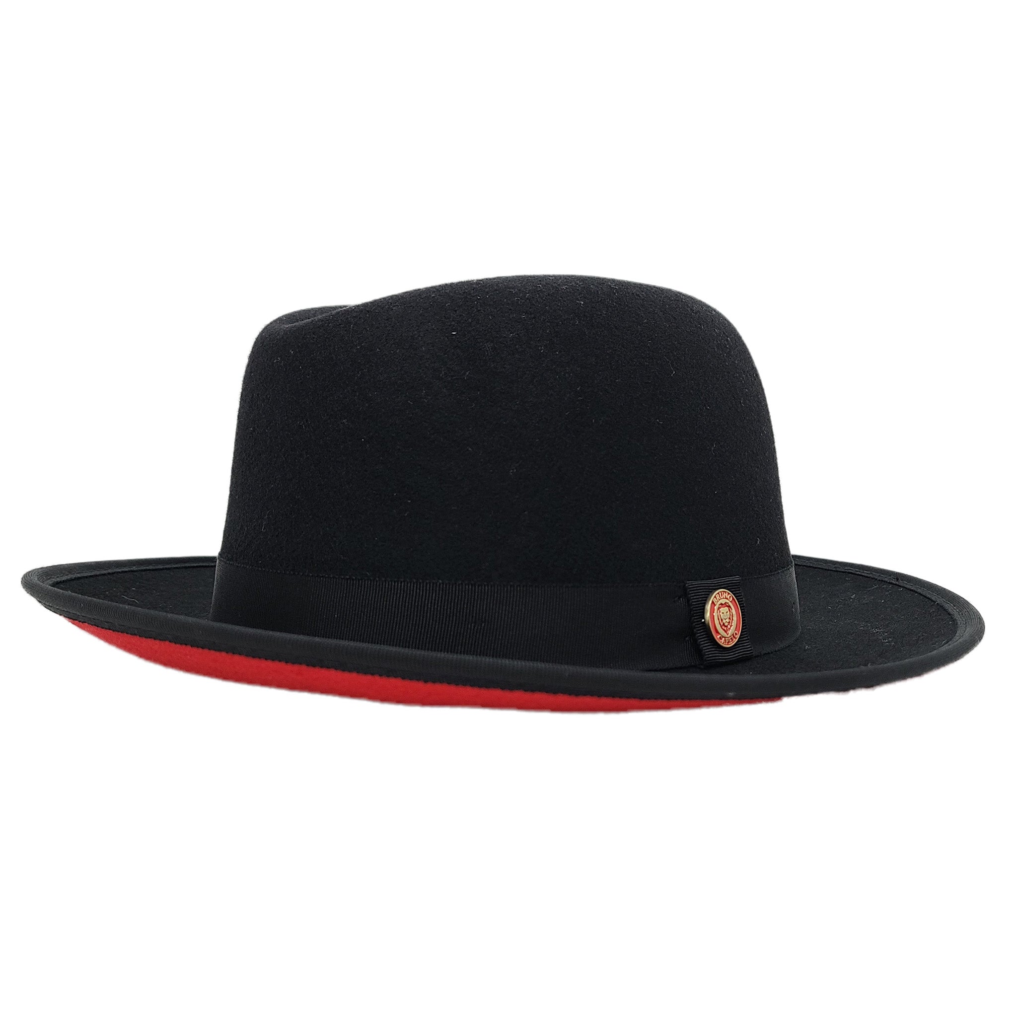 Red Bottom Black Wool Fedora