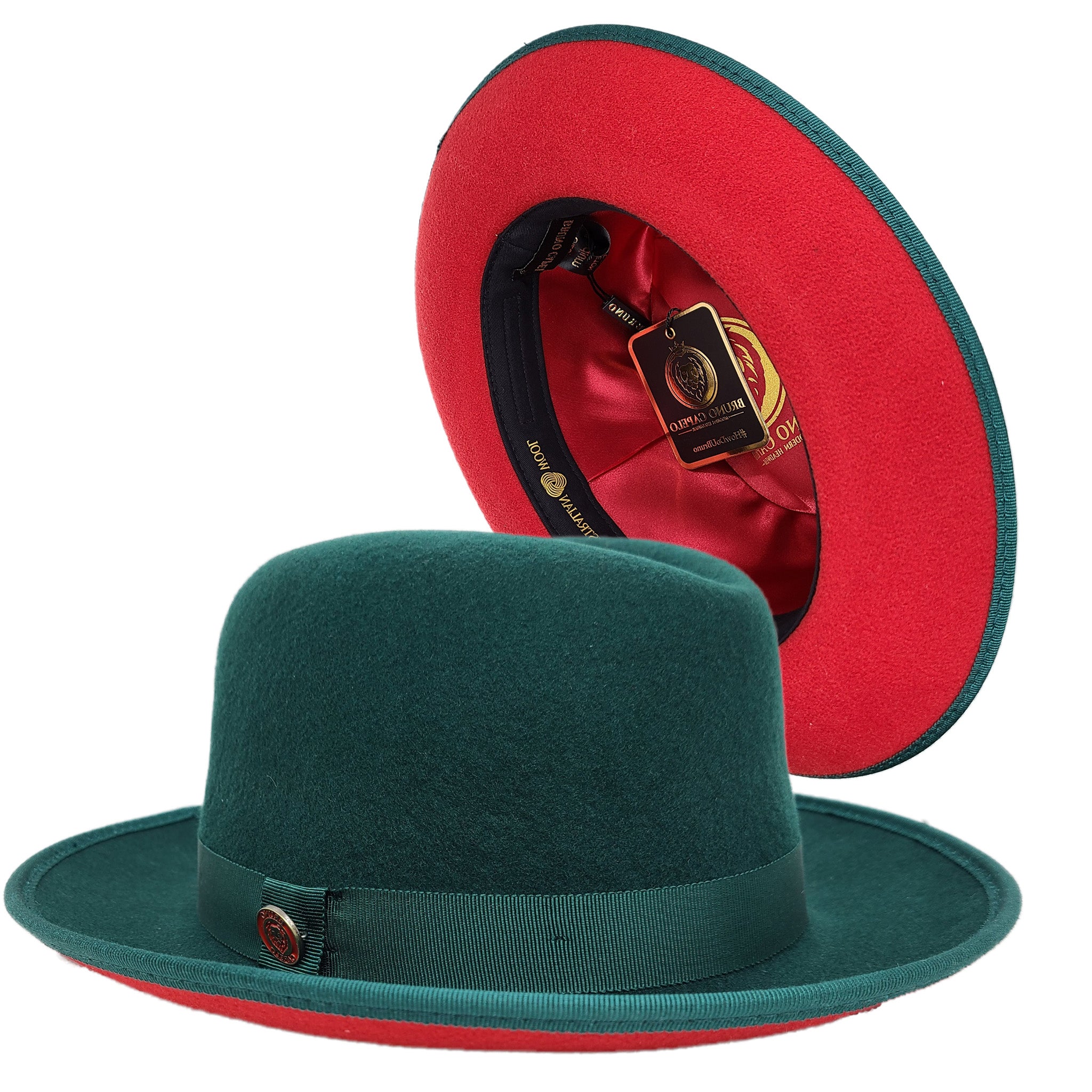 Green and Red Color Bottom Hat - Front View