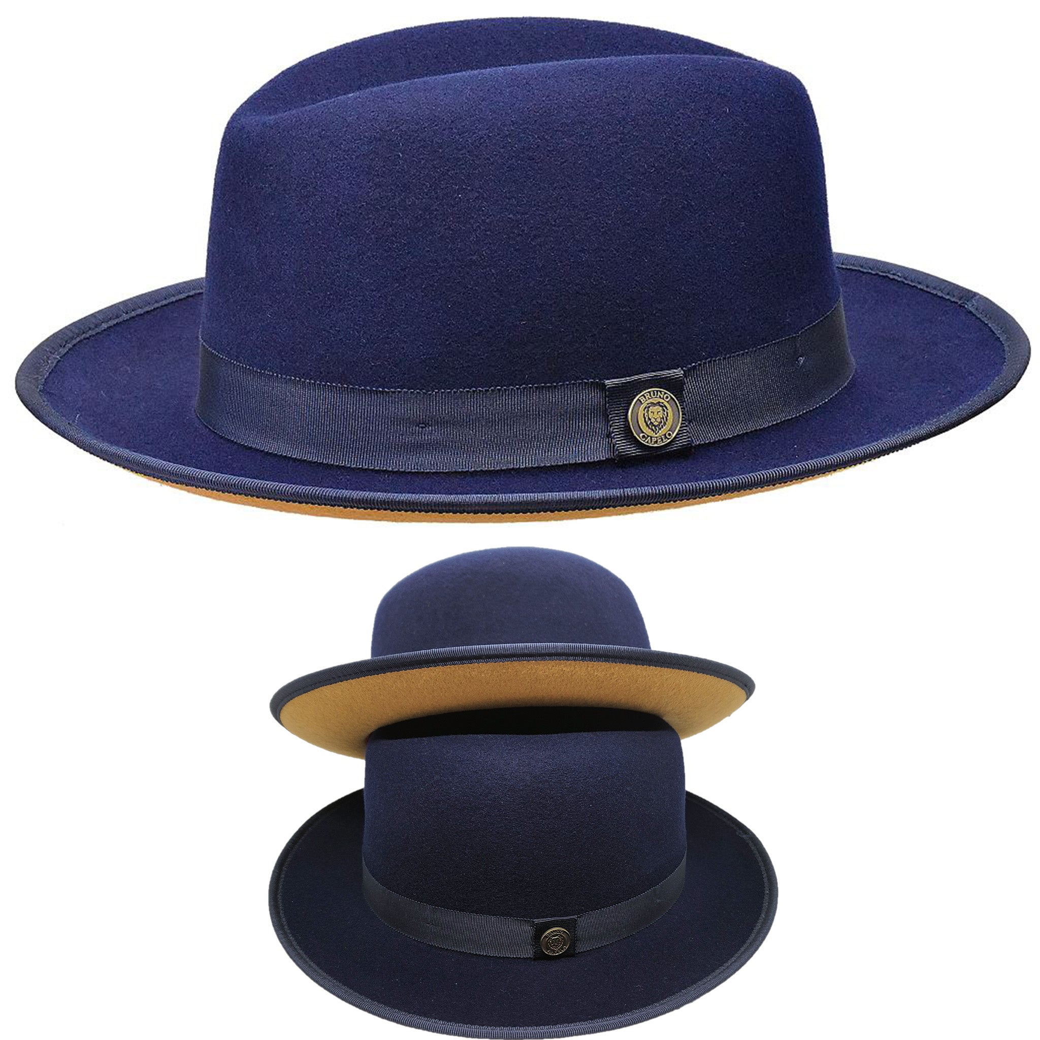 Navy/Camel Contrast Bottom Hat