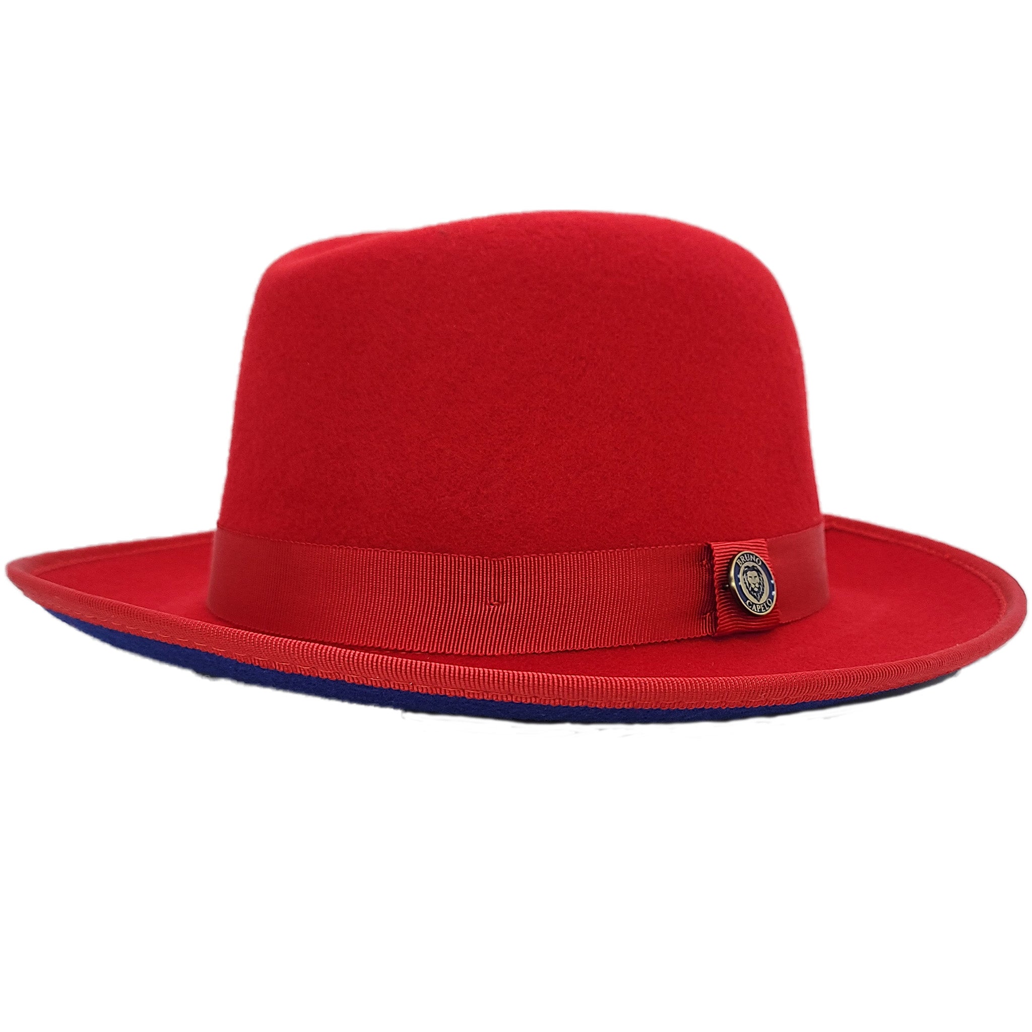 Red/Cobalt Contrast Bottom Hat