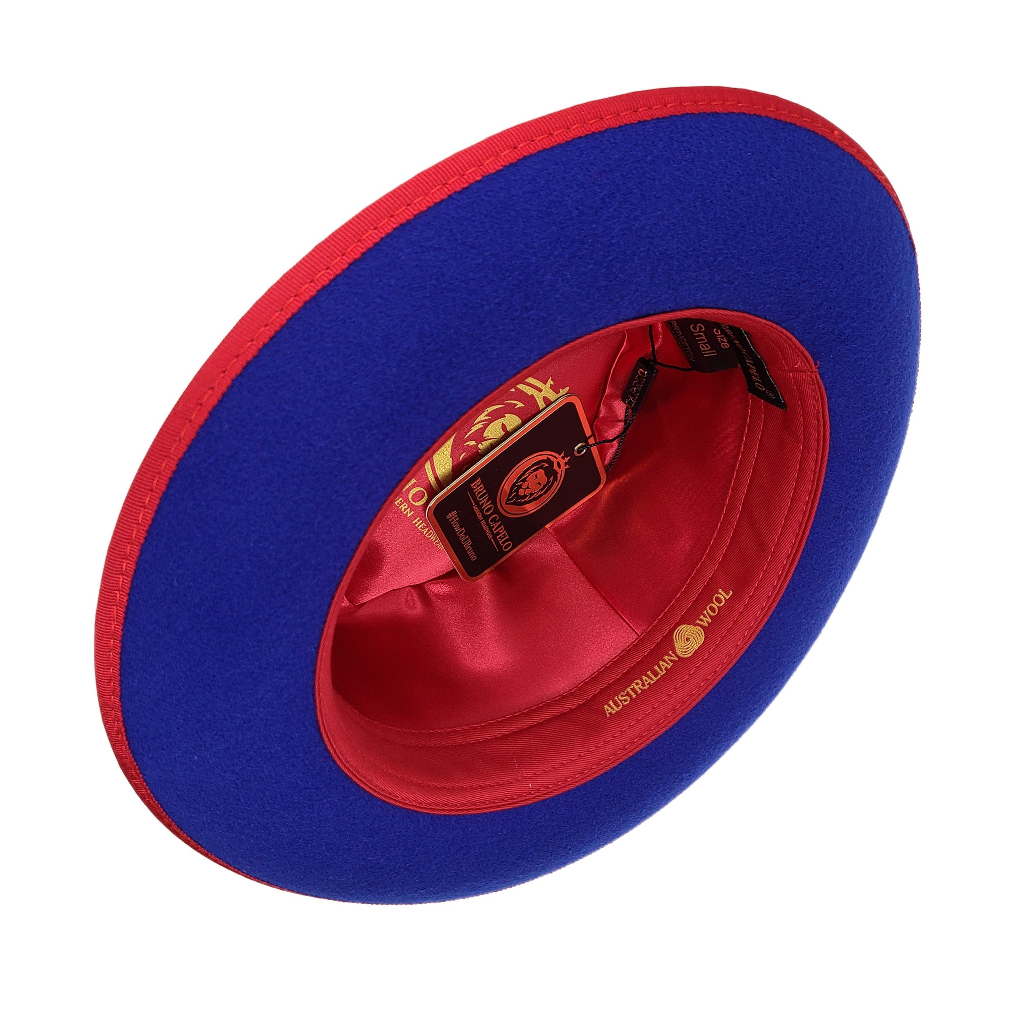 Red/Cobalt Contrast Bottom Hat