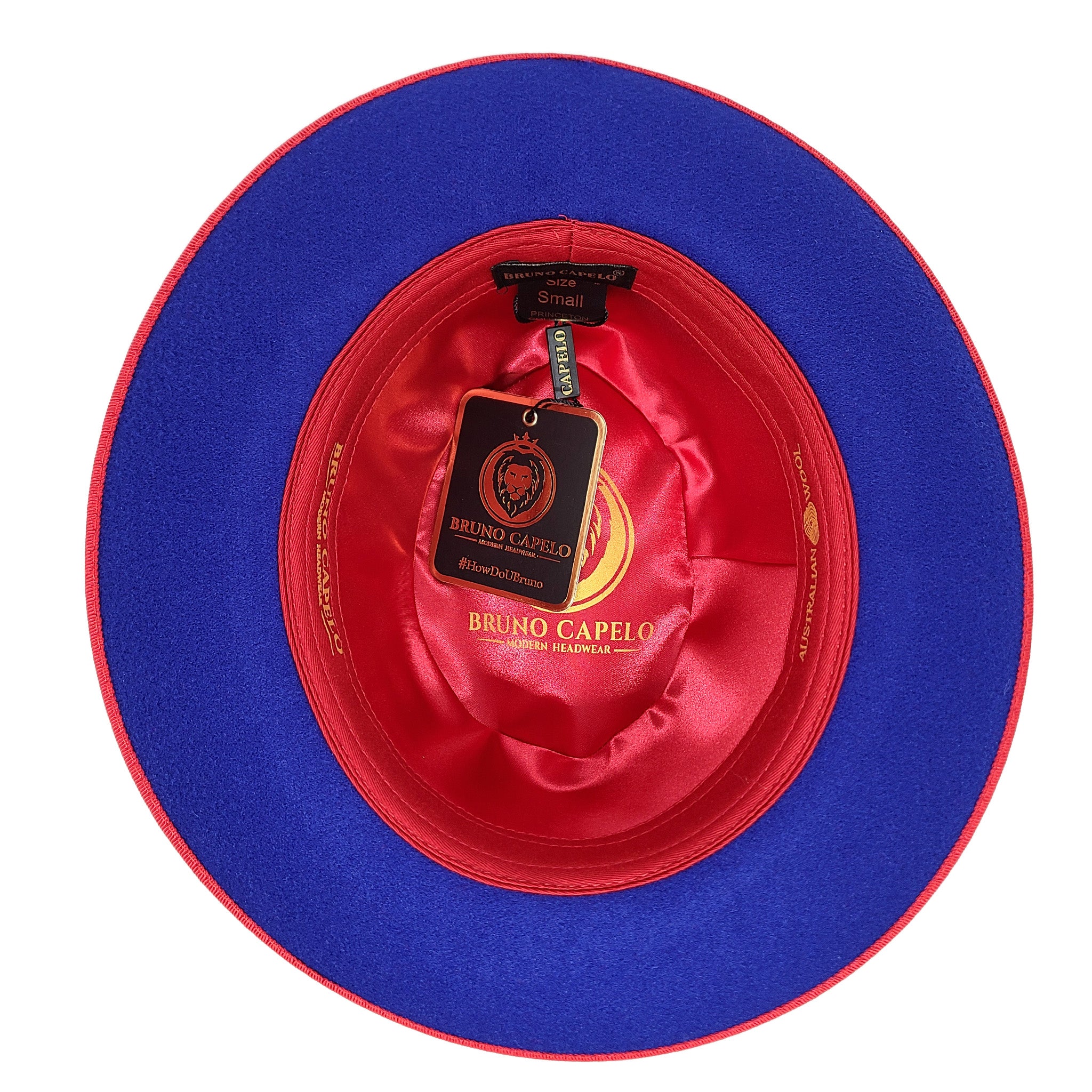 Red/Cobalt Contrast Bottom Hat